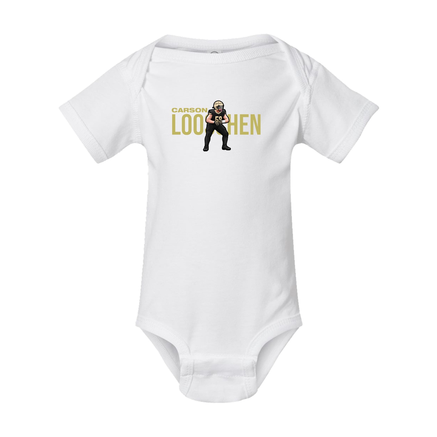 Baby Onesie — Player Name in White
