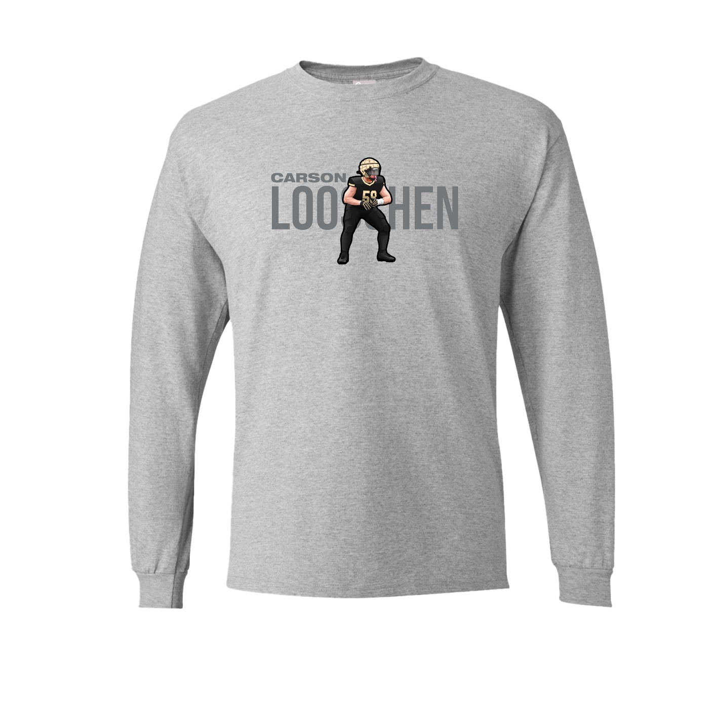 Long Sleeve Tee — Player Name in Grey