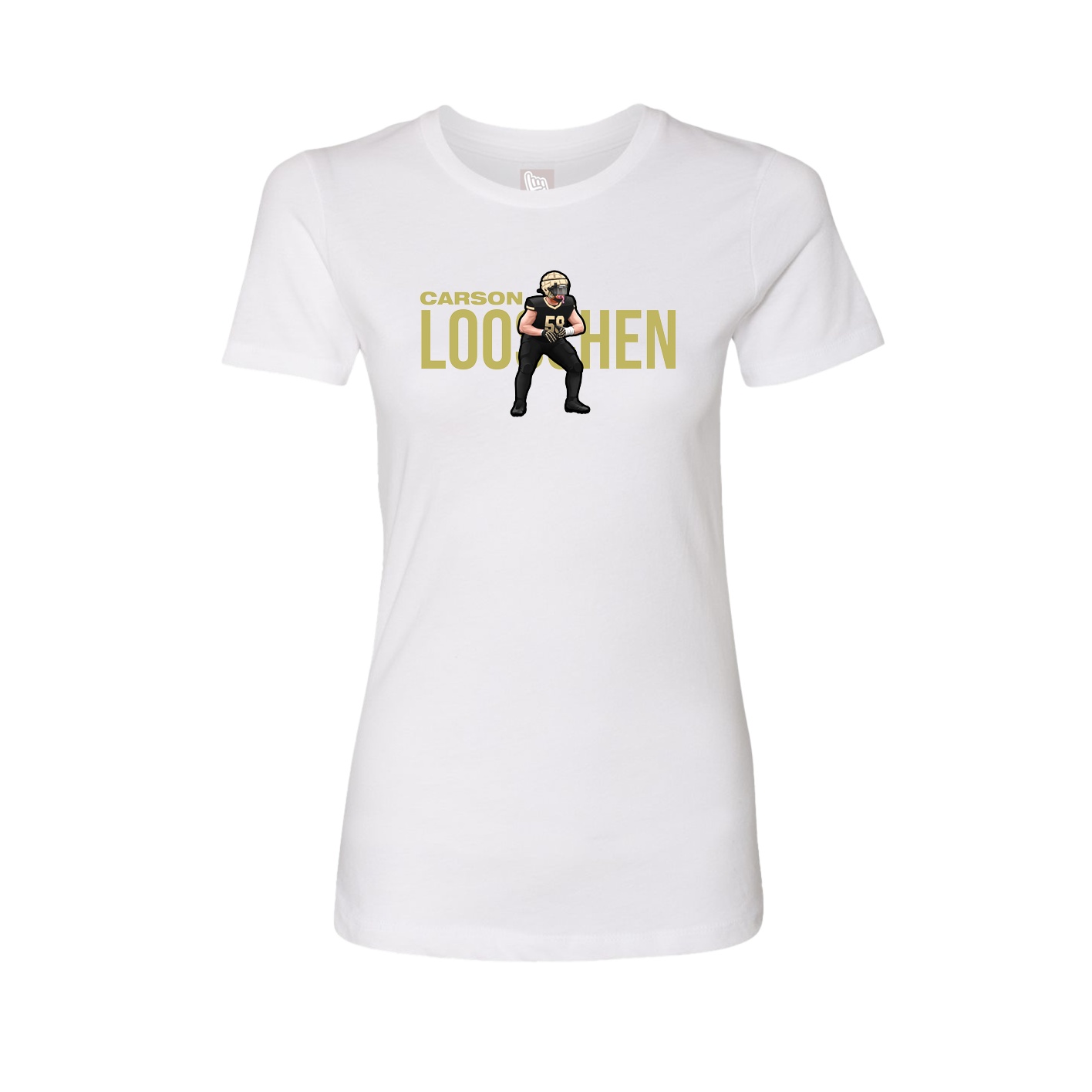 Fitted Women's Tee — Player Name in White