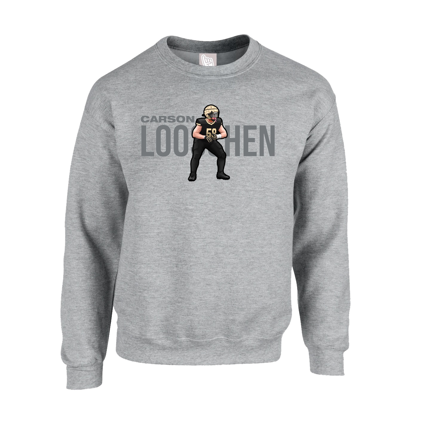 Fleece Crew — Player Name in Grey