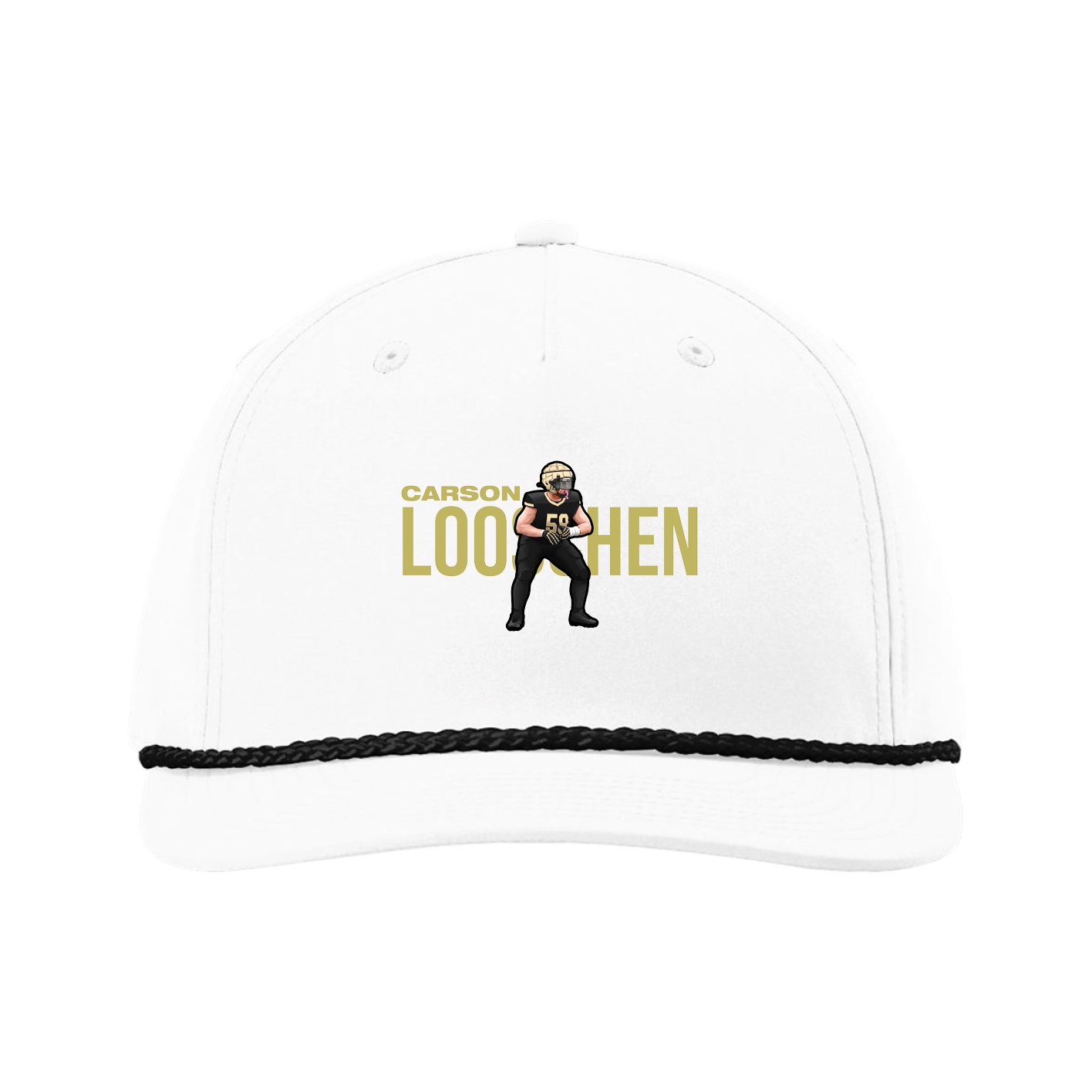 Five-Panel Classic Rope Cap — Player Name in White