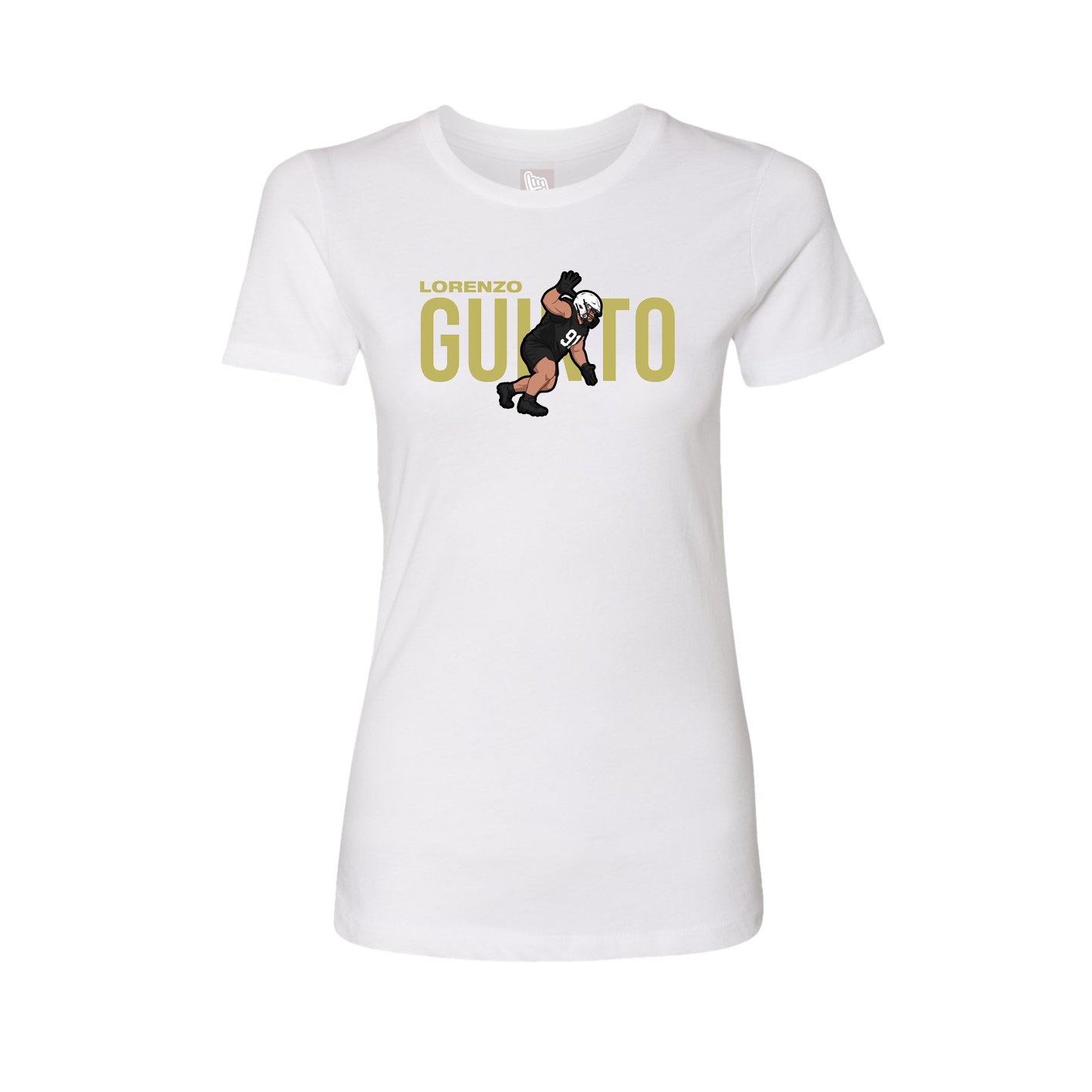 Fitted Women's Tee — Player Name in White