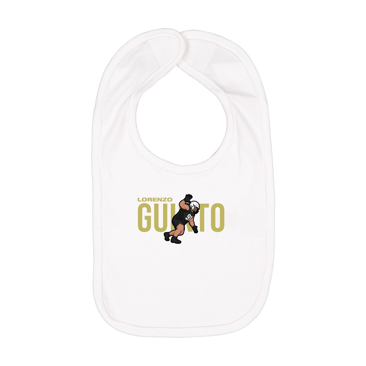 Infant Bib — Player Name in White