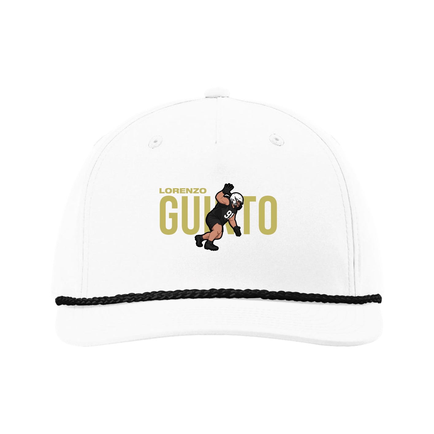 Five-Panel Classic Rope Cap — Player Name in White