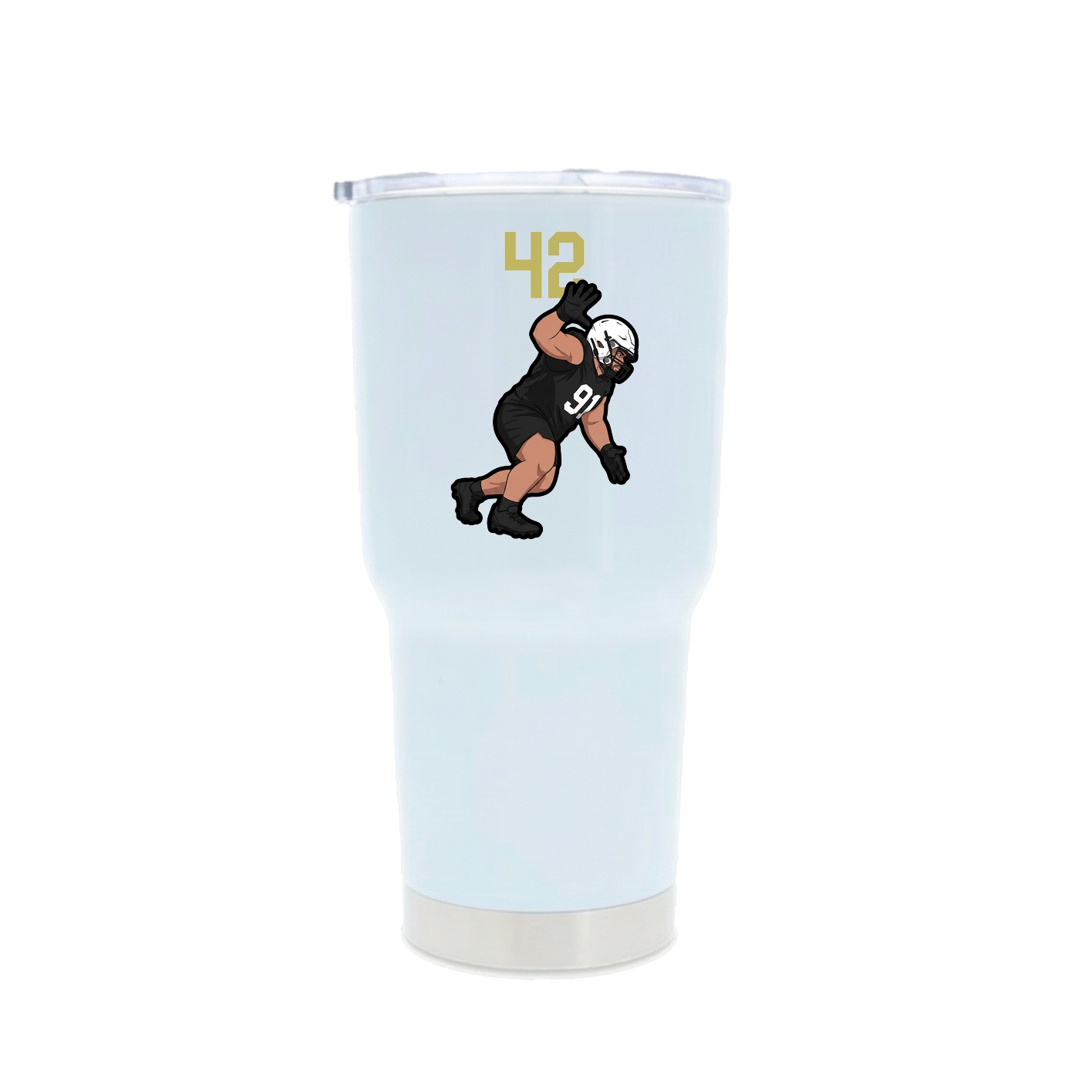 30oz Stainless Steel Tumbler — Number Top in White