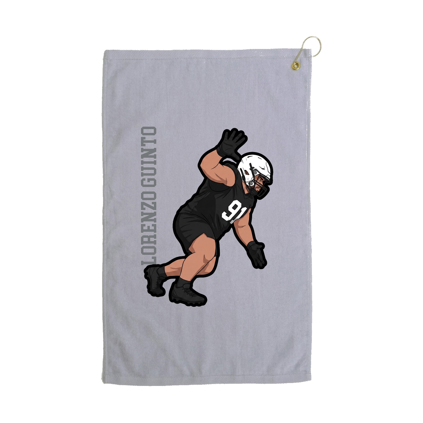 Golf Towel — Name Vertical in Grey