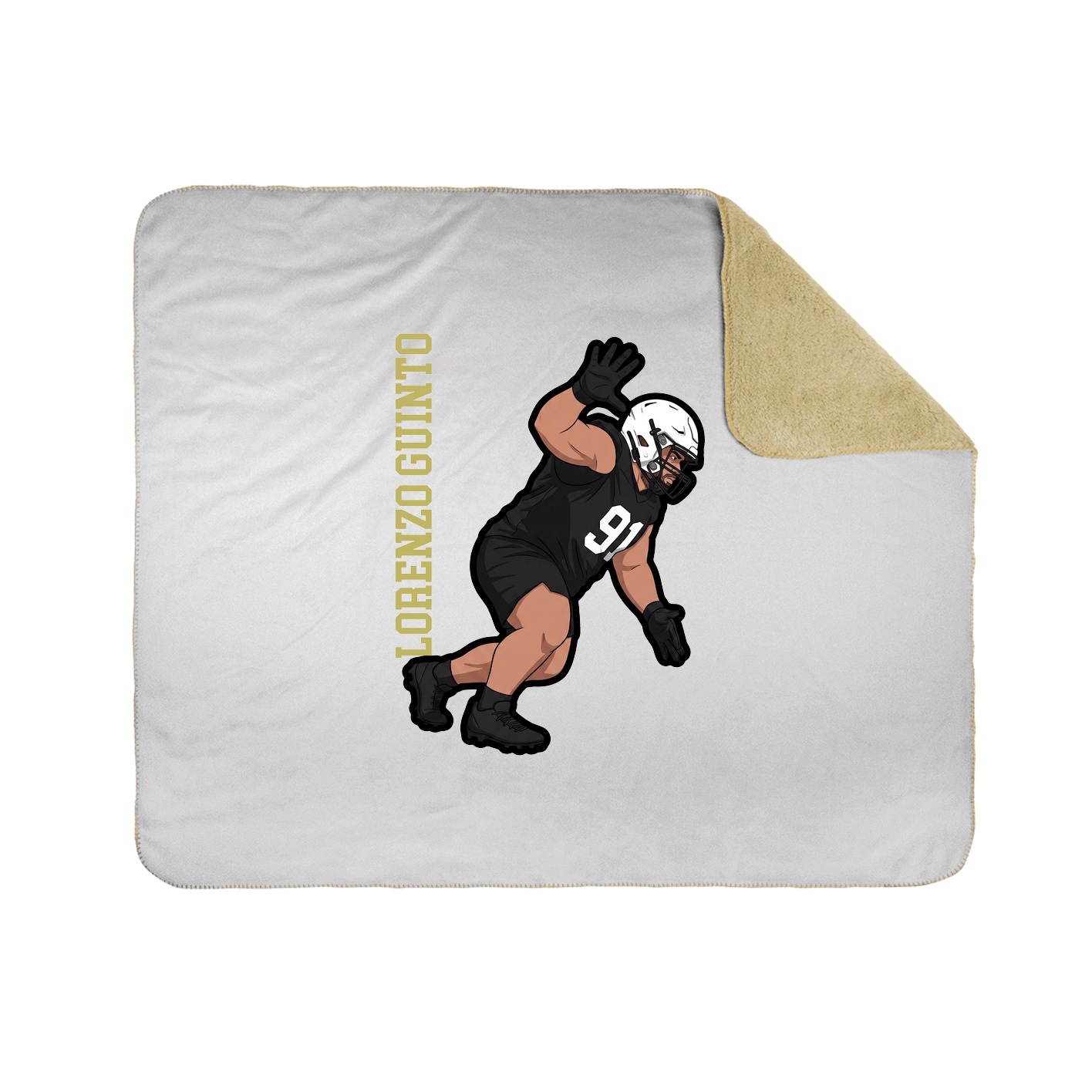 Throw Blanket — Name Vertical in White