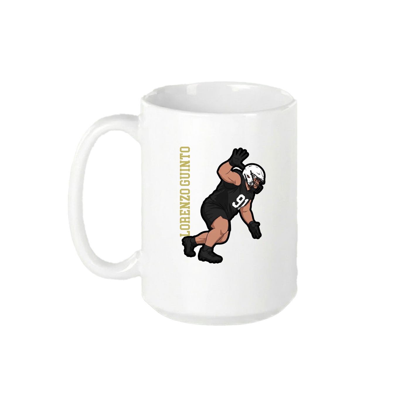 15oz Coffee Mug — Name Vertical in White