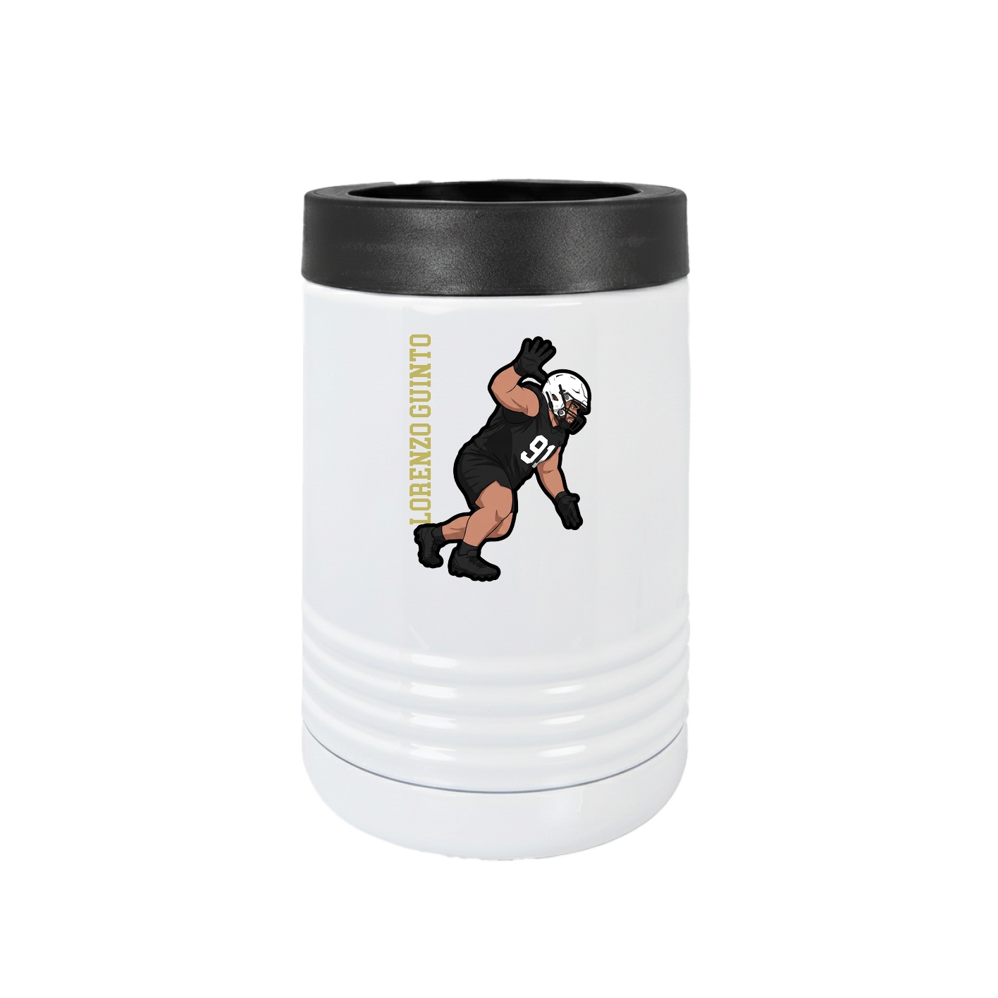 Beverage Holder — Name Vertical in White