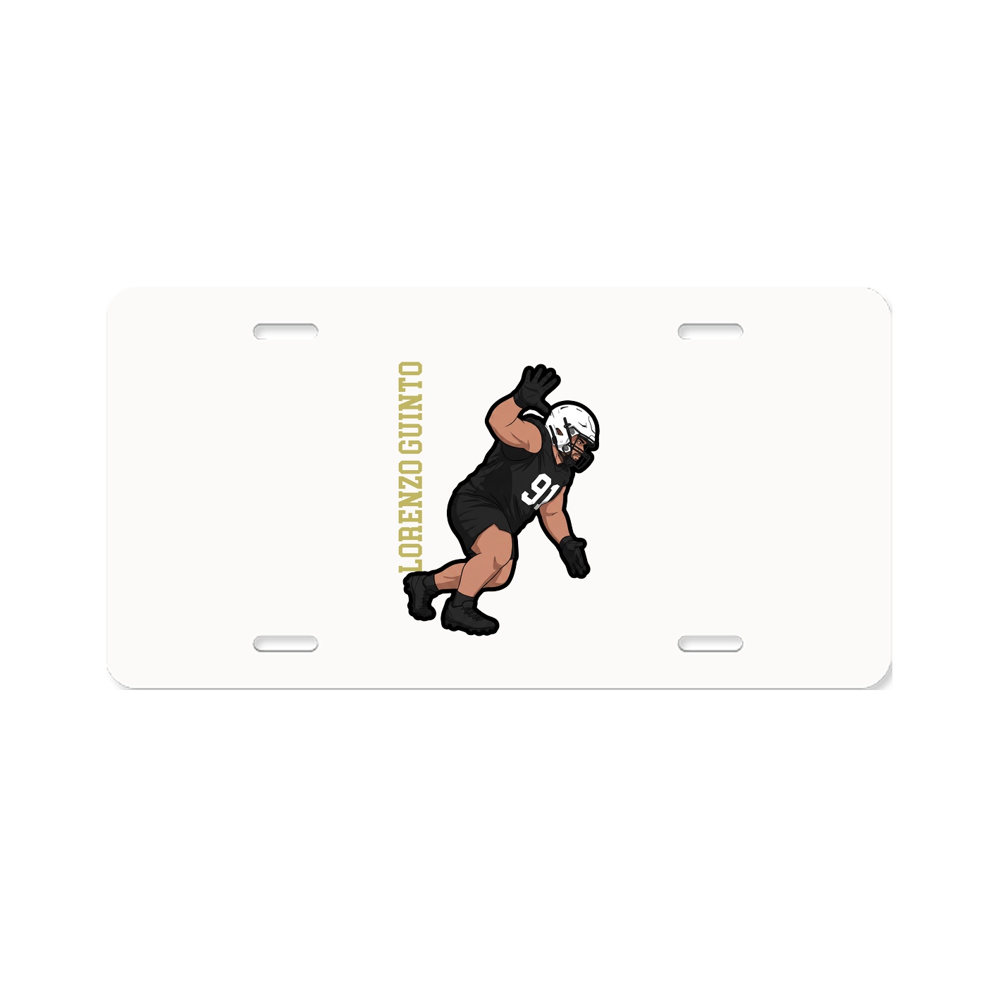 License Plate — Name Vertical in Classic