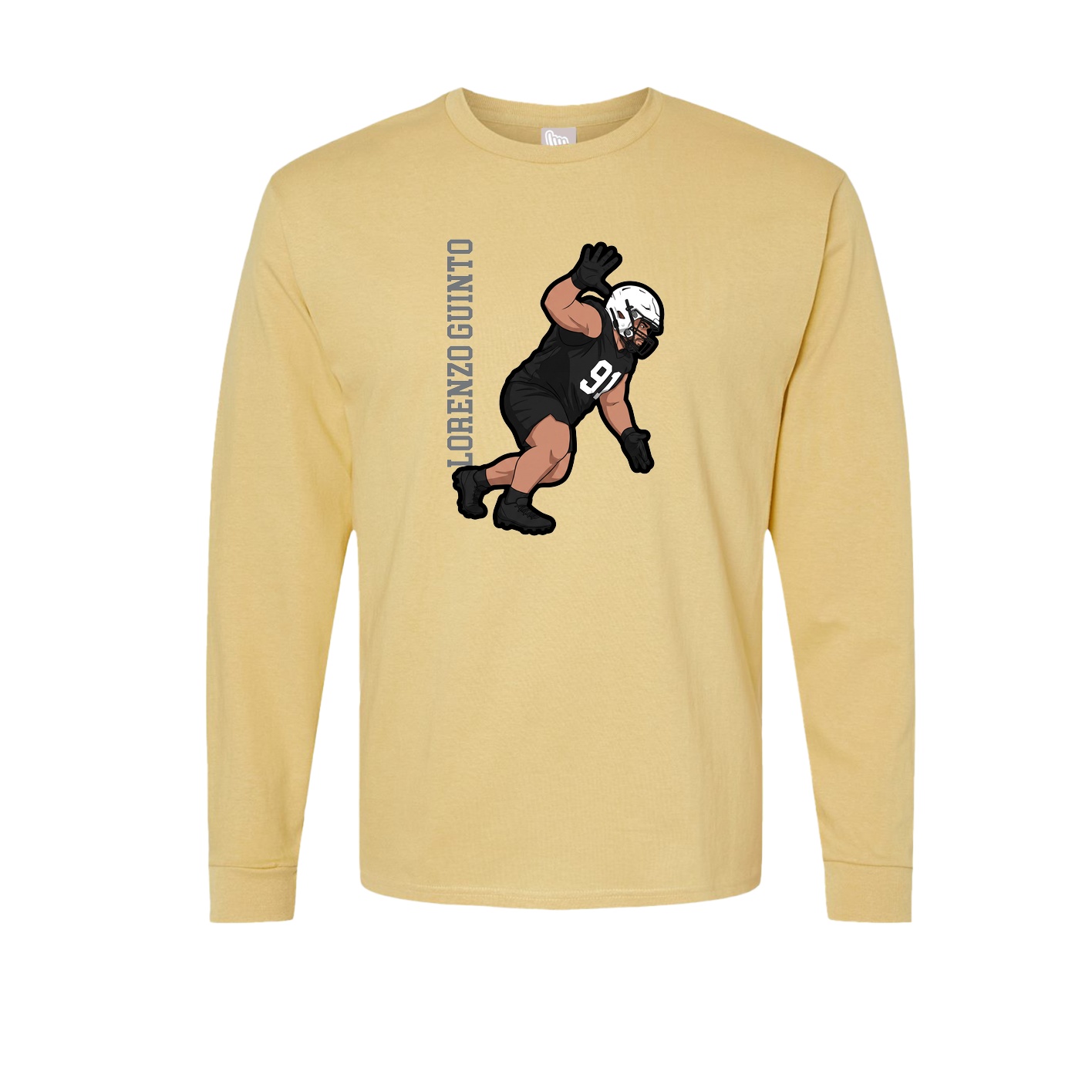 Long Sleeve Tee — Name Vertical in Vegas Gold