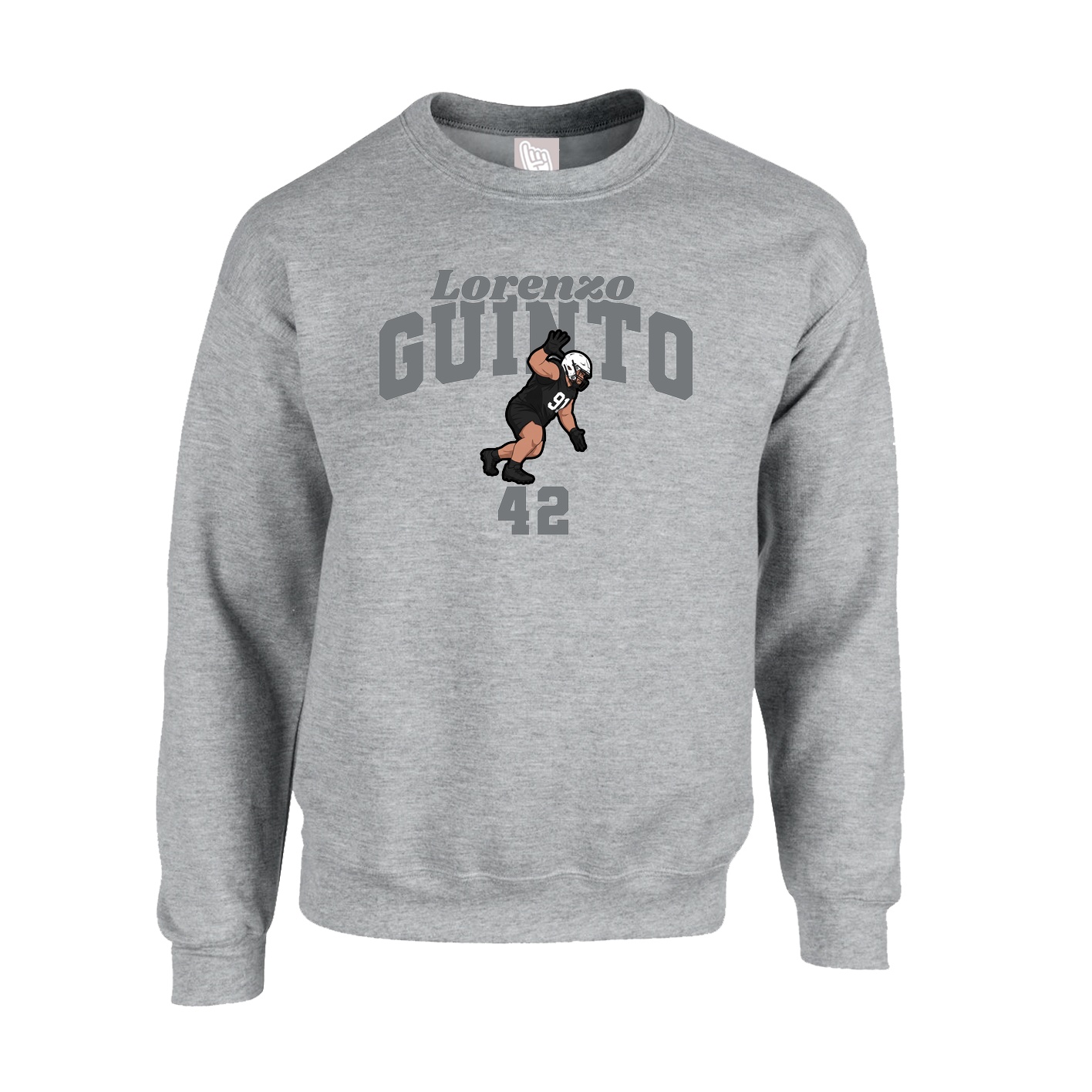 Fleece Crew — Signature Arch in Grey