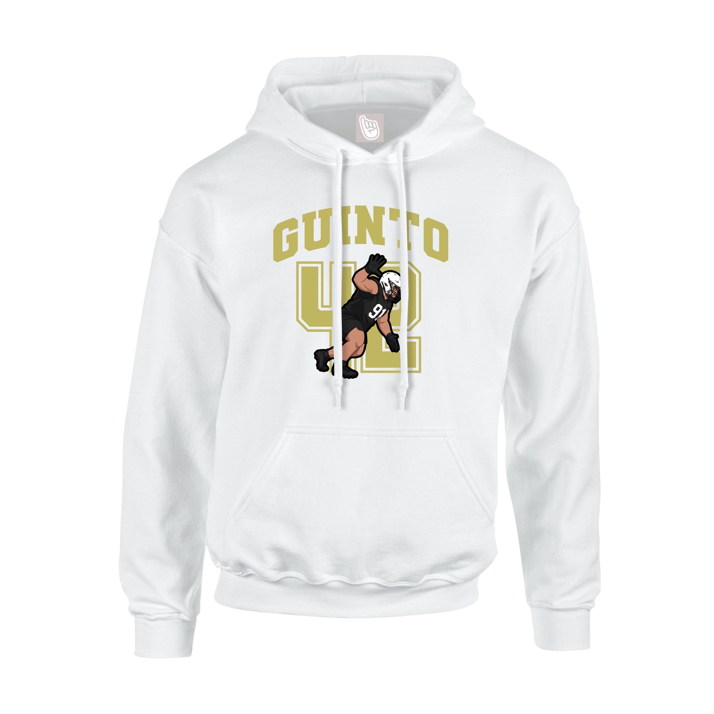 Youth Hoodie — Number in White