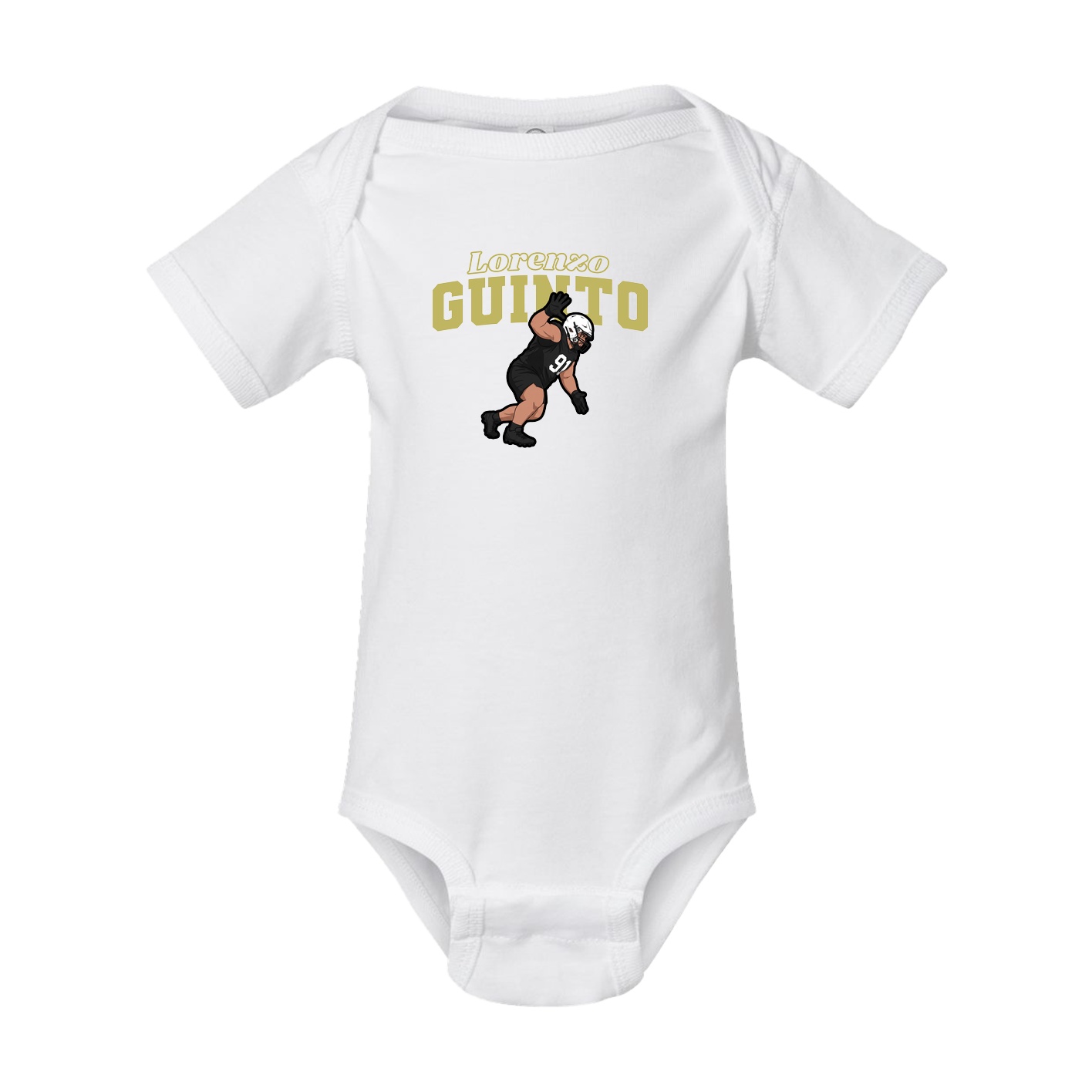 Baby Onesie — Name Arch in White