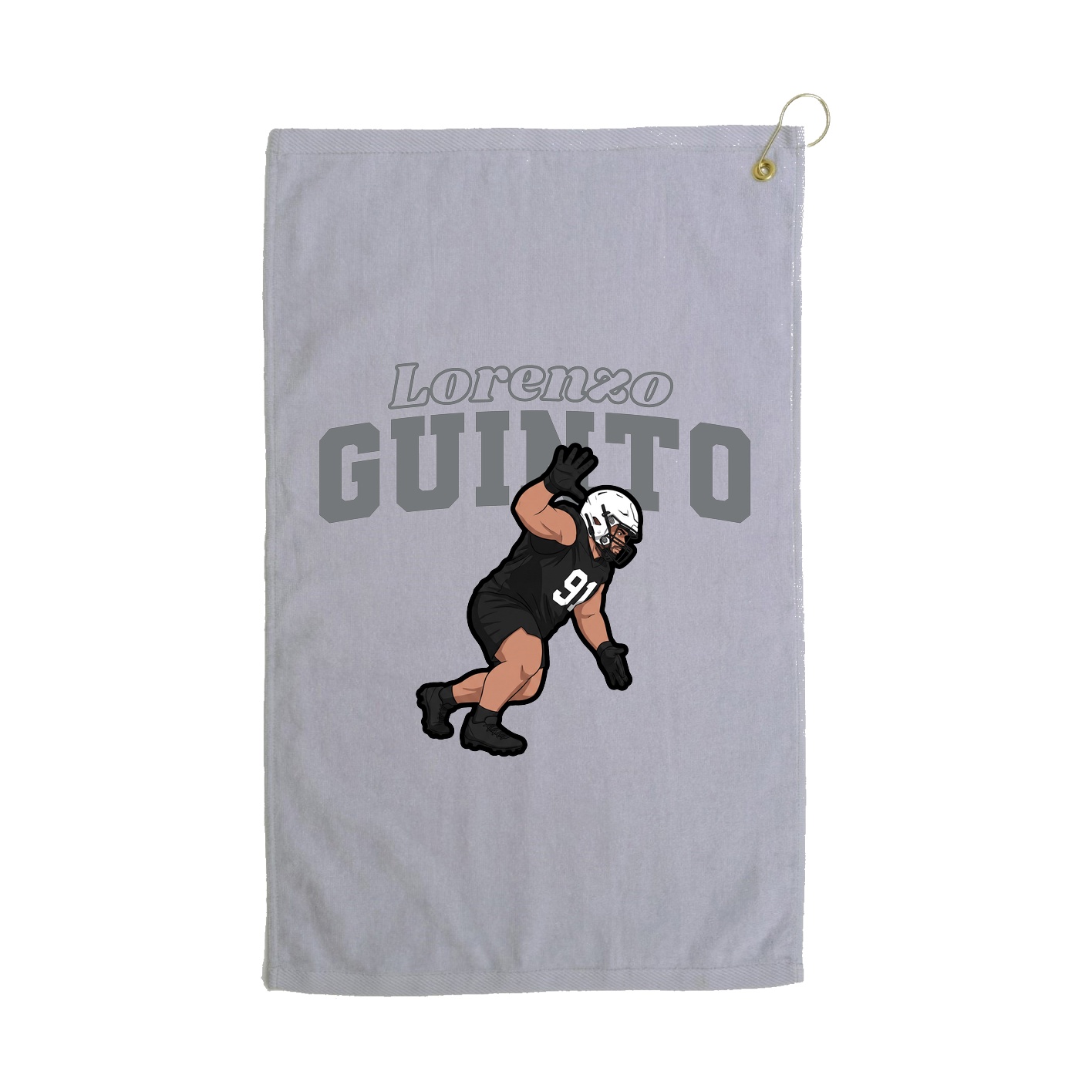 Golf Towel — Name Arch in Grey