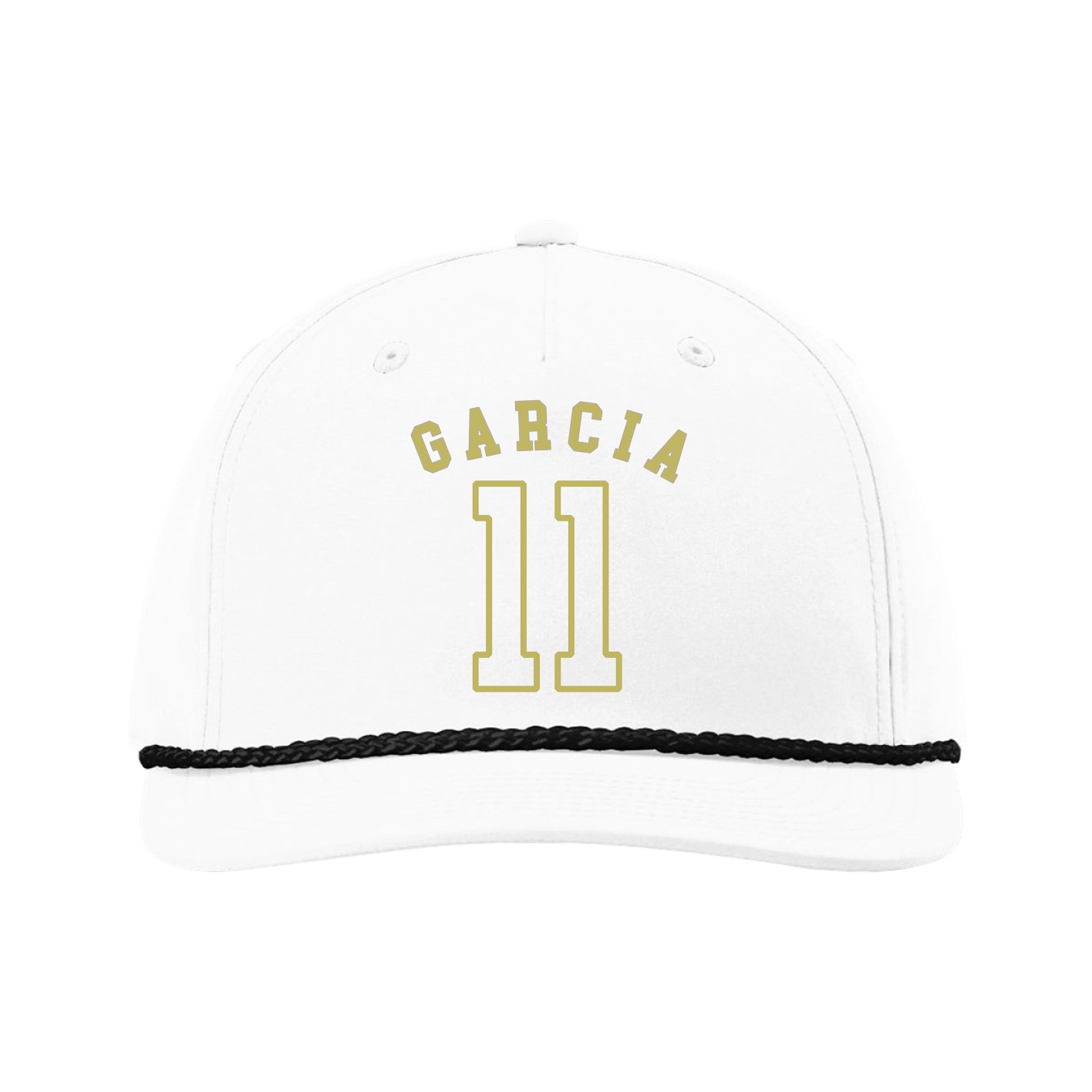 Five-Panel Classic Rope Cap — Shirsey Arch in White