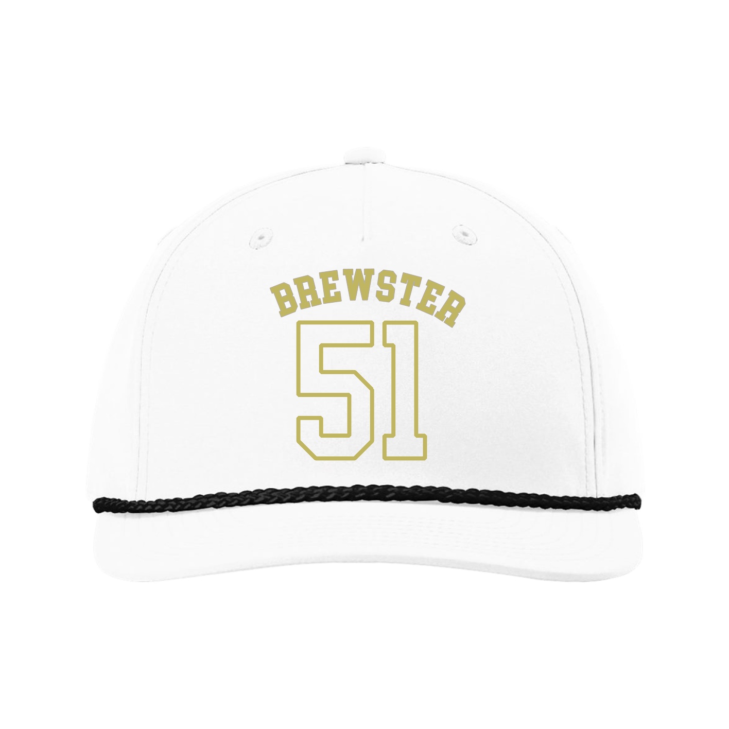 Five-Panel Classic Rope Cap — Shirsey Arch in White