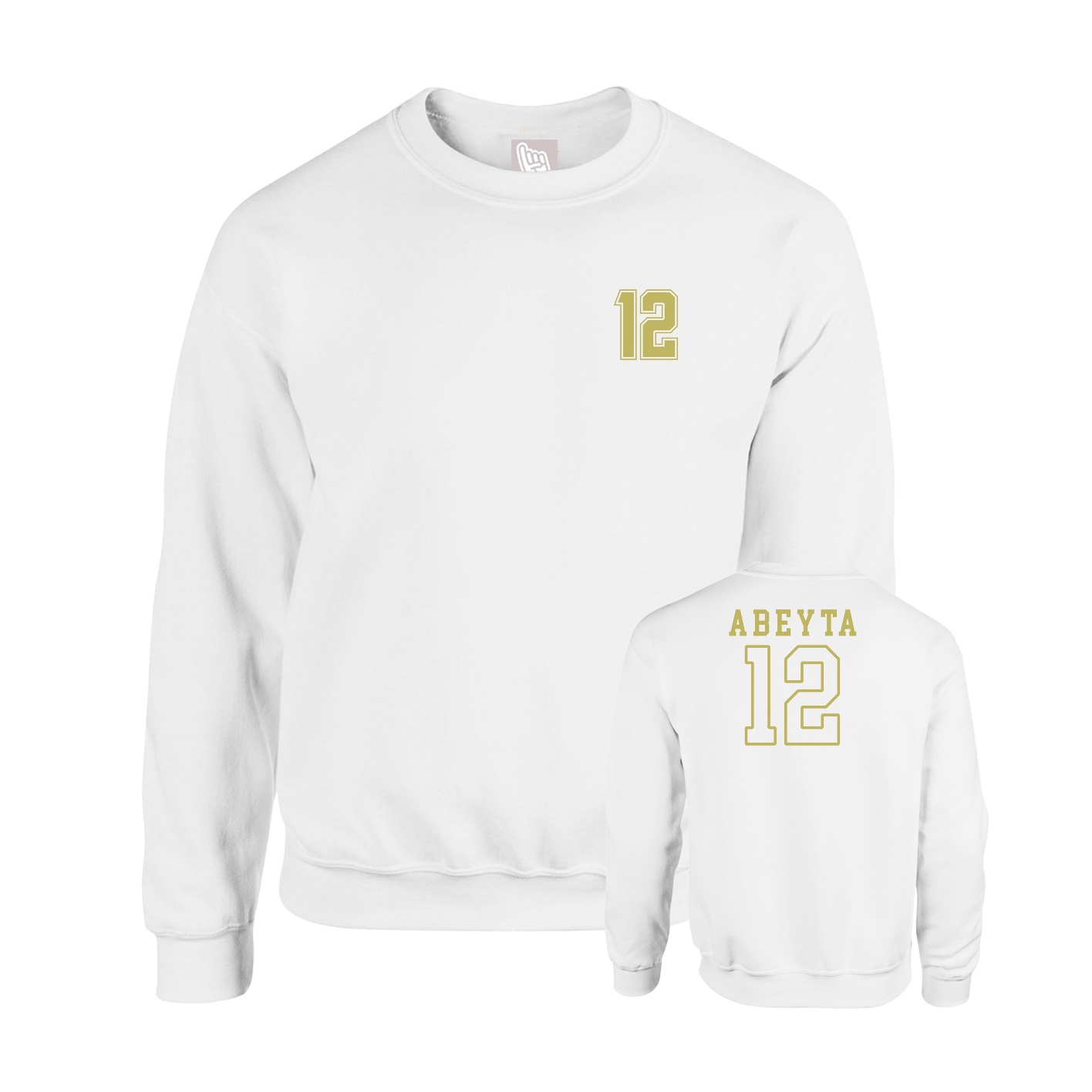 Fleece Crew — Chest Back in White