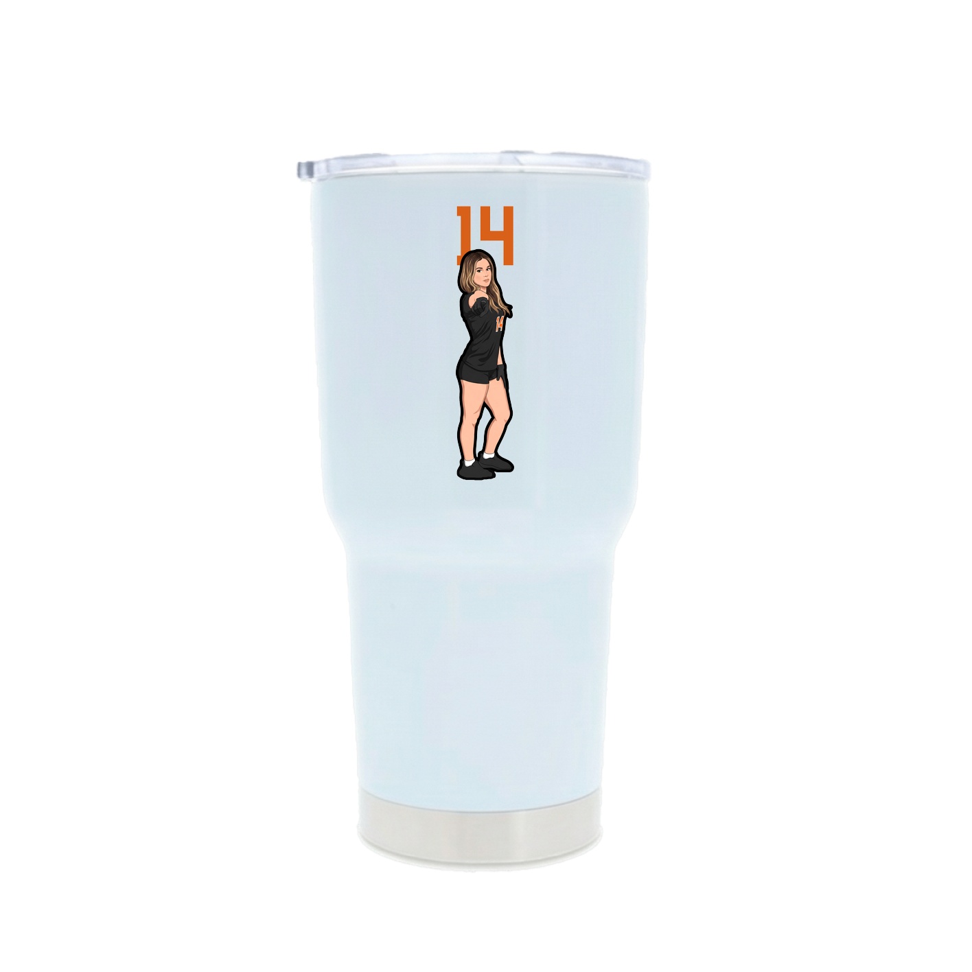 30oz Stainless Steel Tumbler — Number Top in White