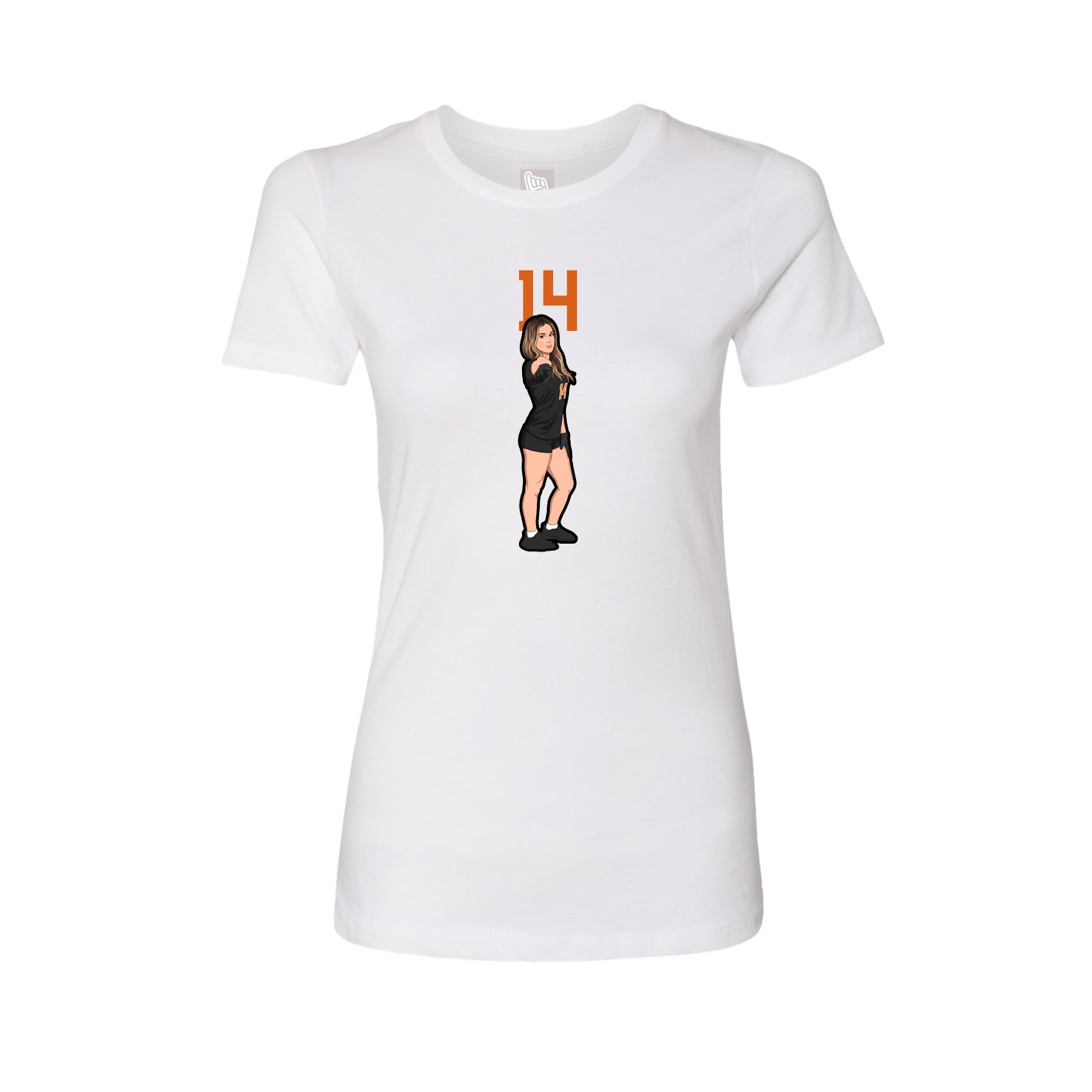 Womens Tee — Number Top in White