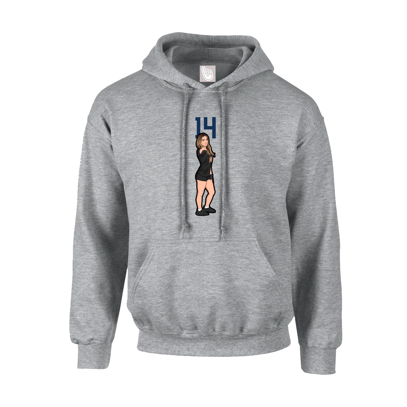 Youth Hoodie — Number Top in Grey