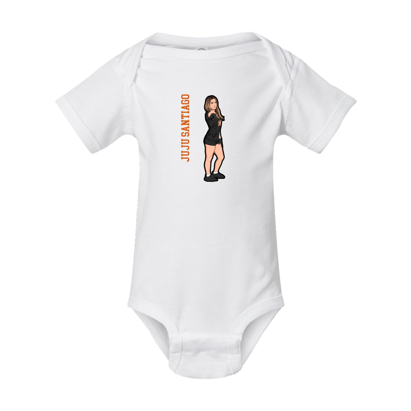 Baby Onesie — Name Vertical in White