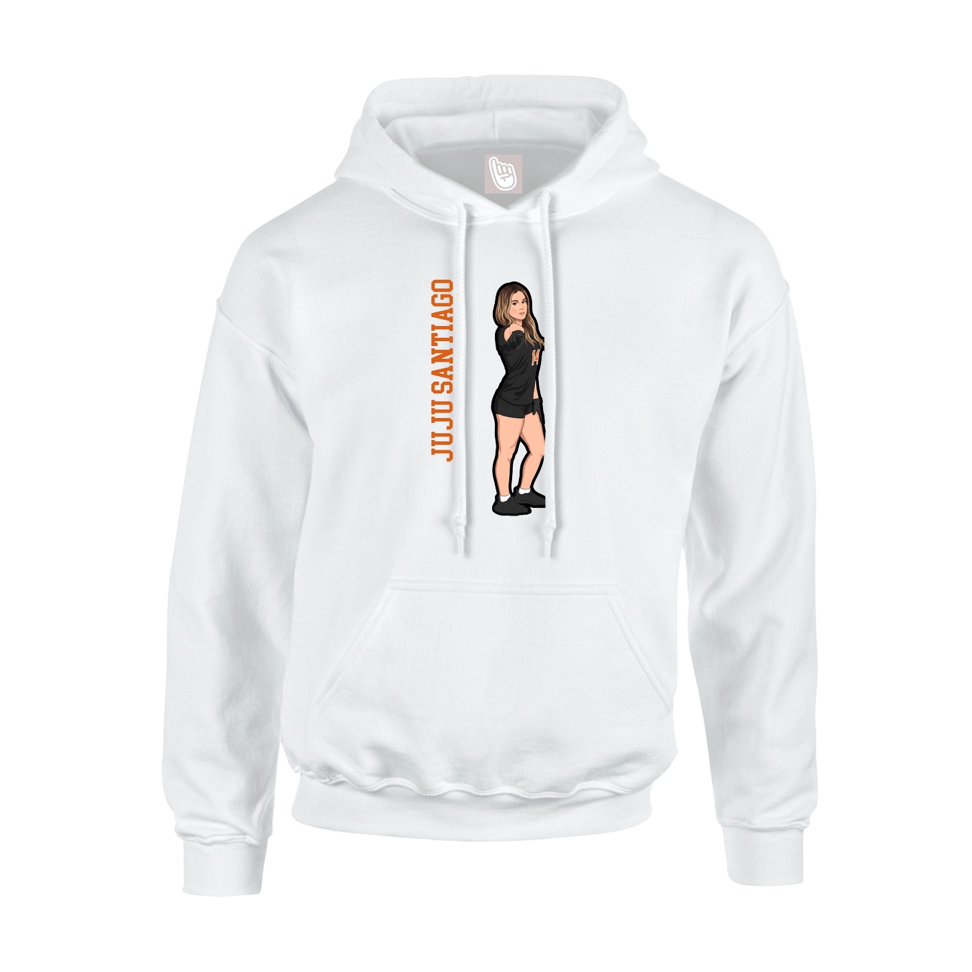 Hoodie — Name Vertical in White