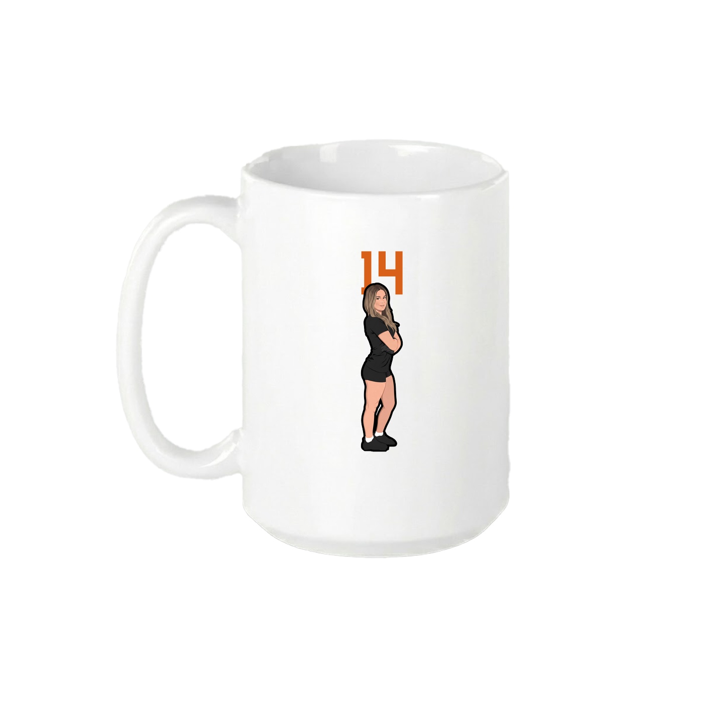 15oz Coffee Mug — Number Top in White