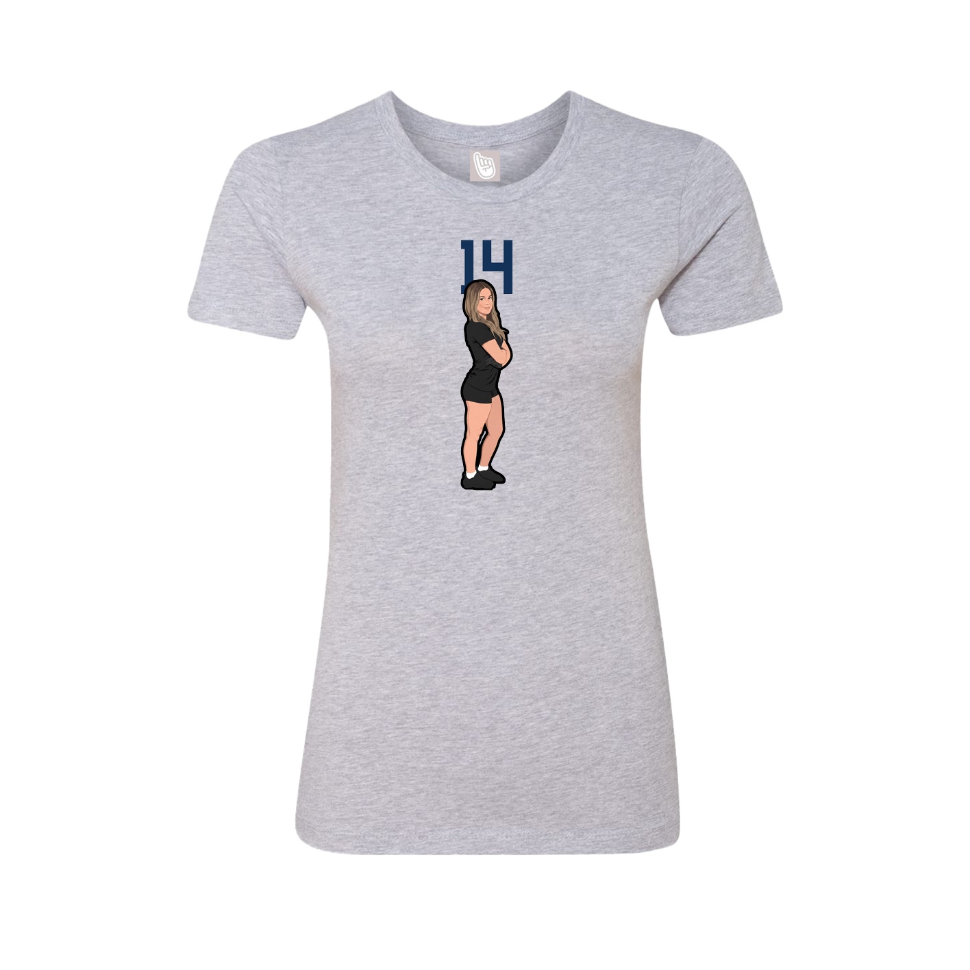 Womens Tee — Number Top in Grey