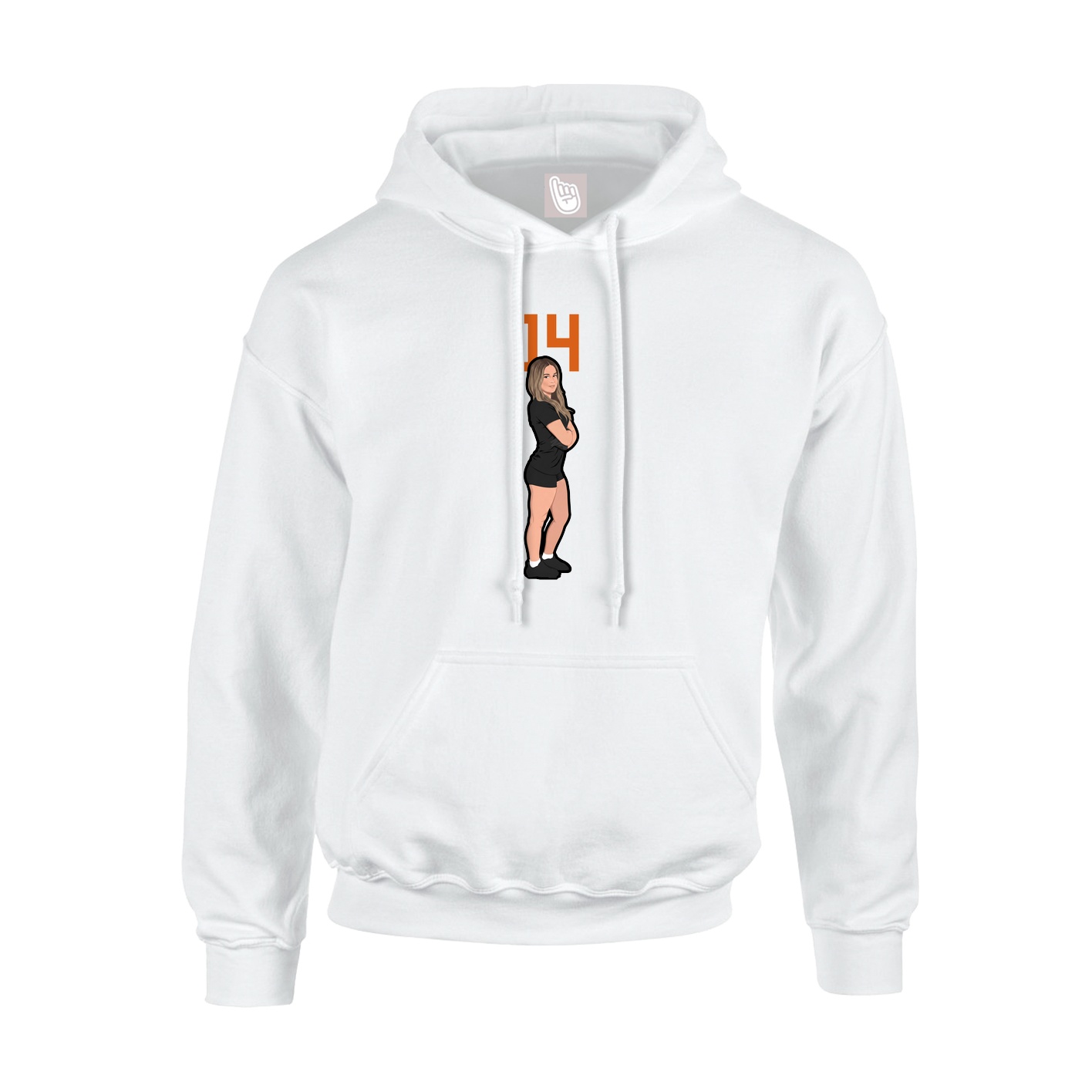 Youth Hoodie — Number Top in White