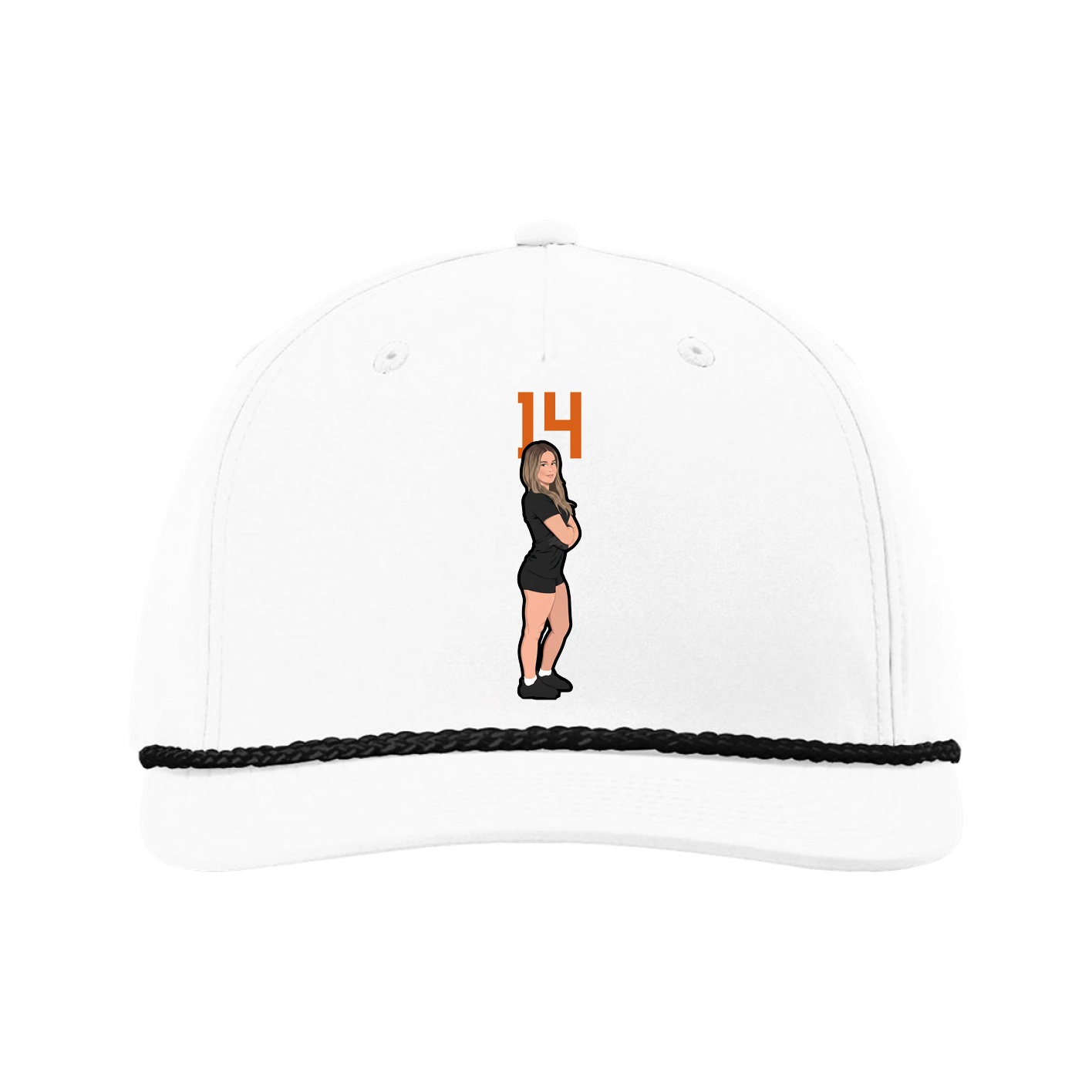 Five-Panel Classic Rope Cap — Number Top in White