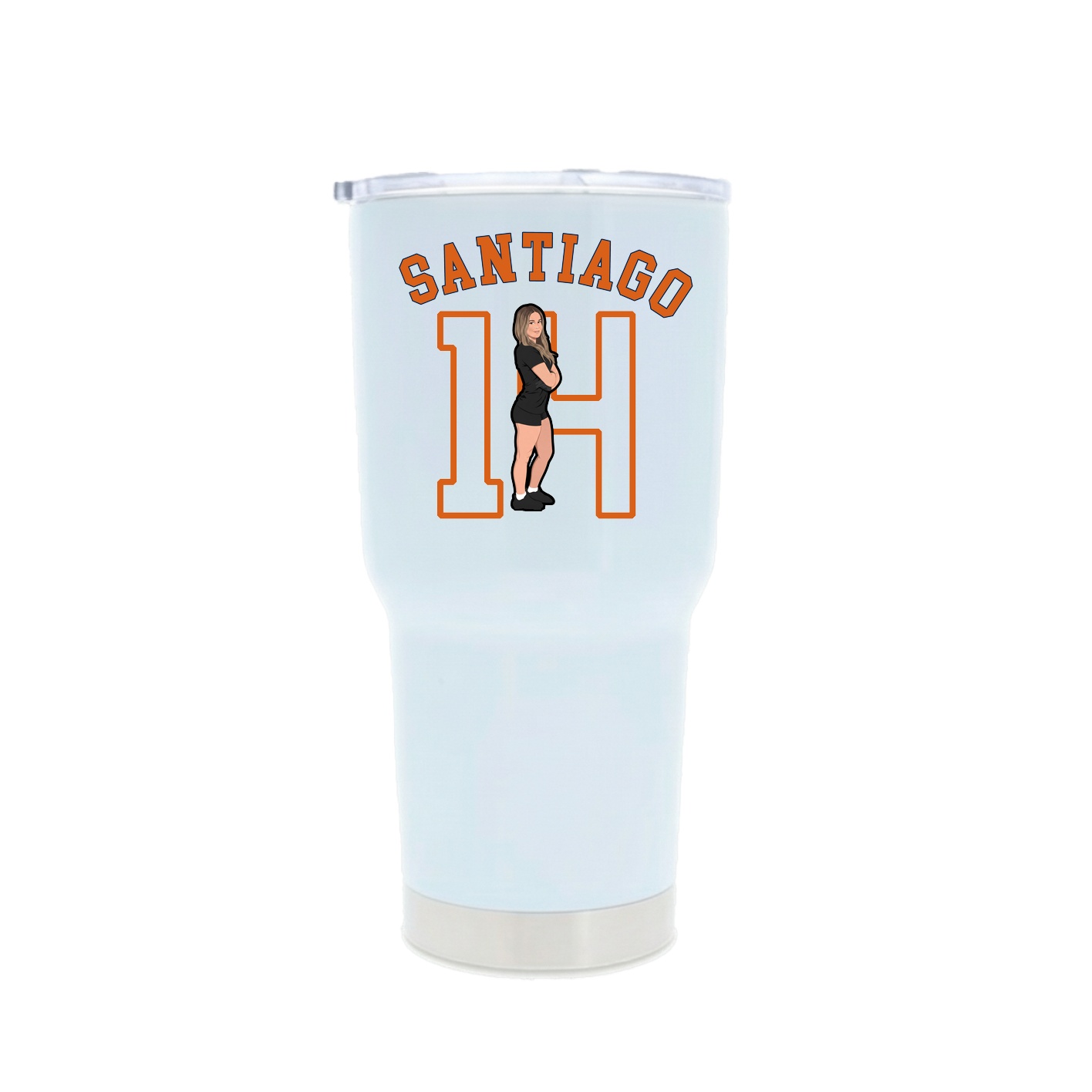 30oz Stainless Steel Tumbler — Shirsey Arch in White