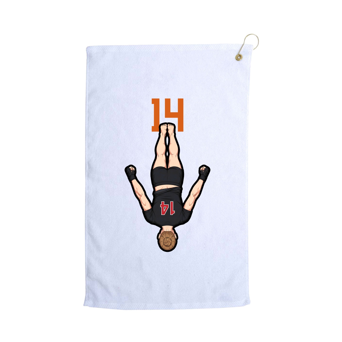 Golf Towel — Number Top in White