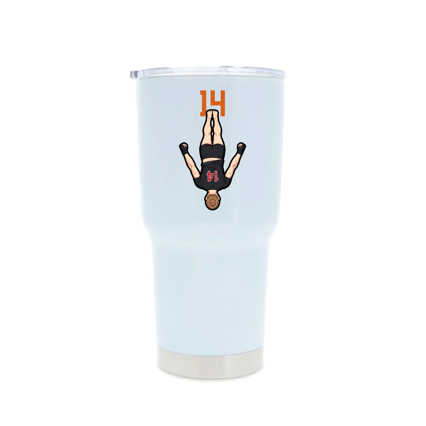 30oz Stainless Steel Tumbler — Number Top in White