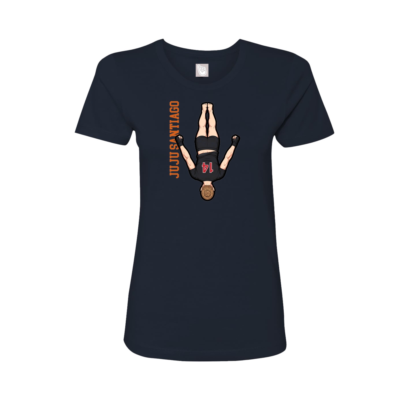 Womens Tee — Name Vertical in Navy