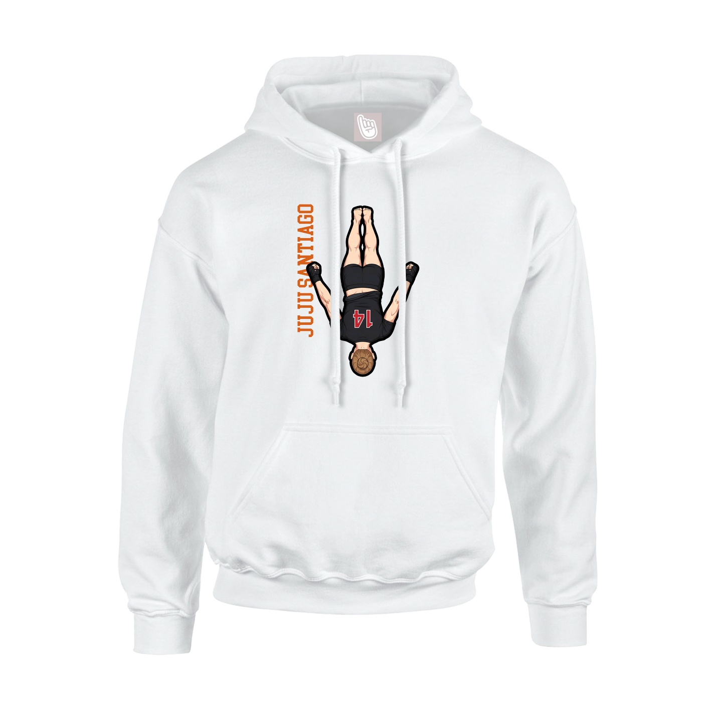 Youth Hoodie — Name Vertical in White