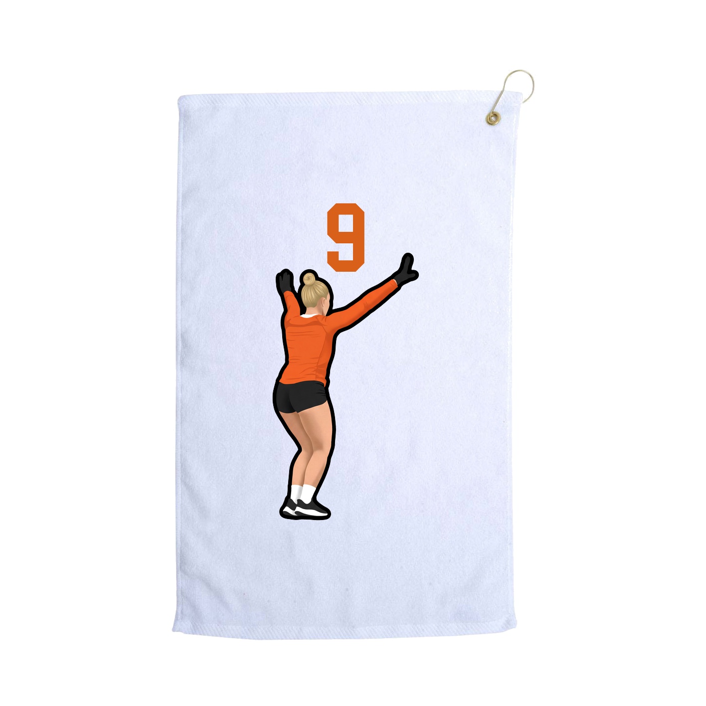 Golf Towel — Number Top in White