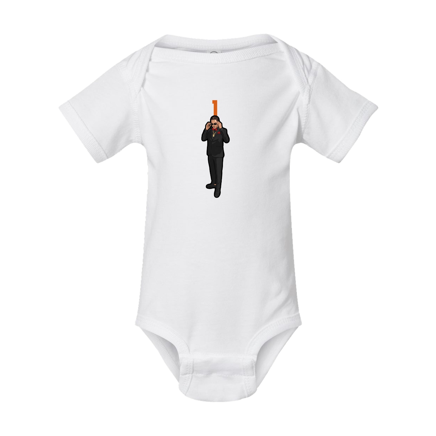 Baby Onesie — Number Top in White