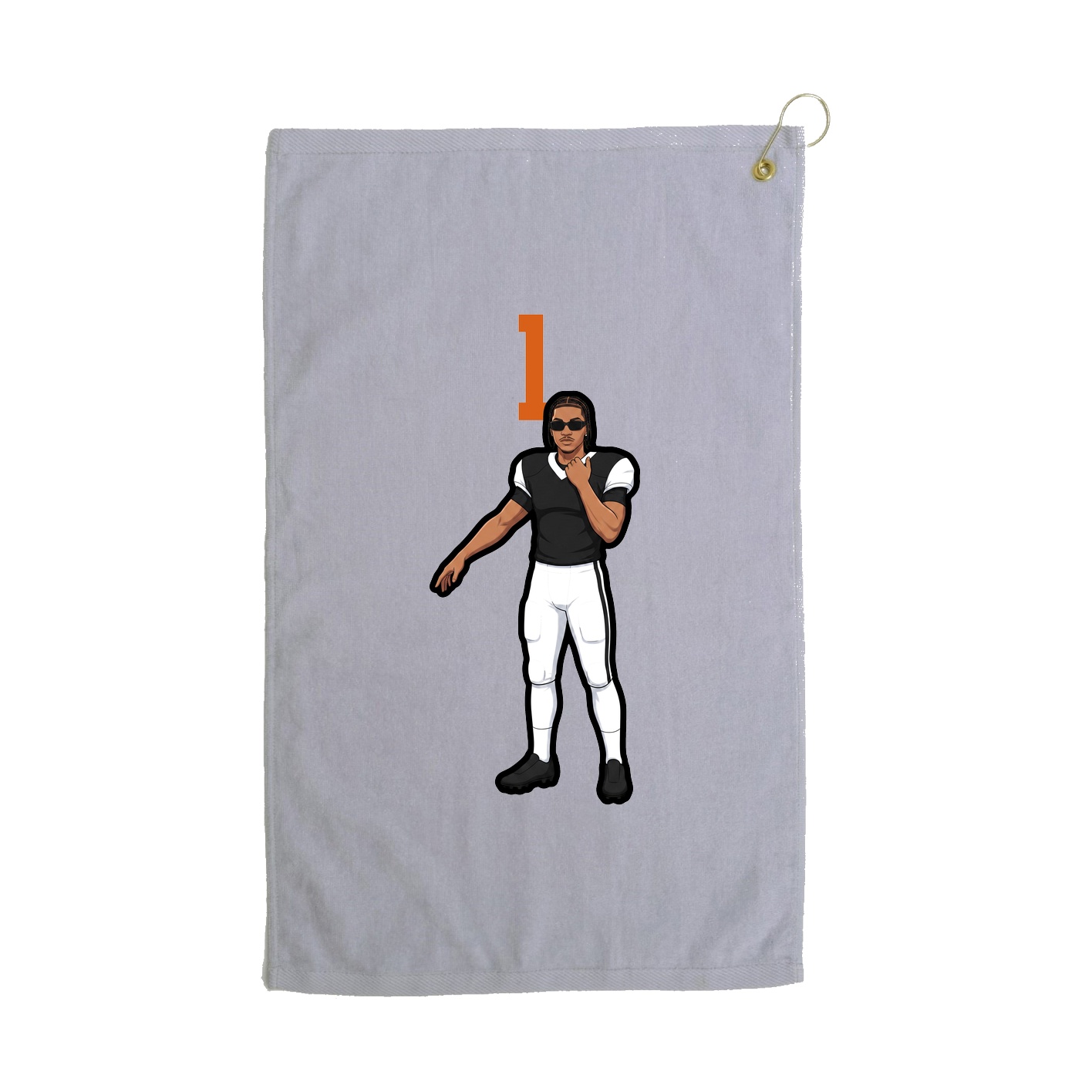 Golf Towel — Number Top in Grey