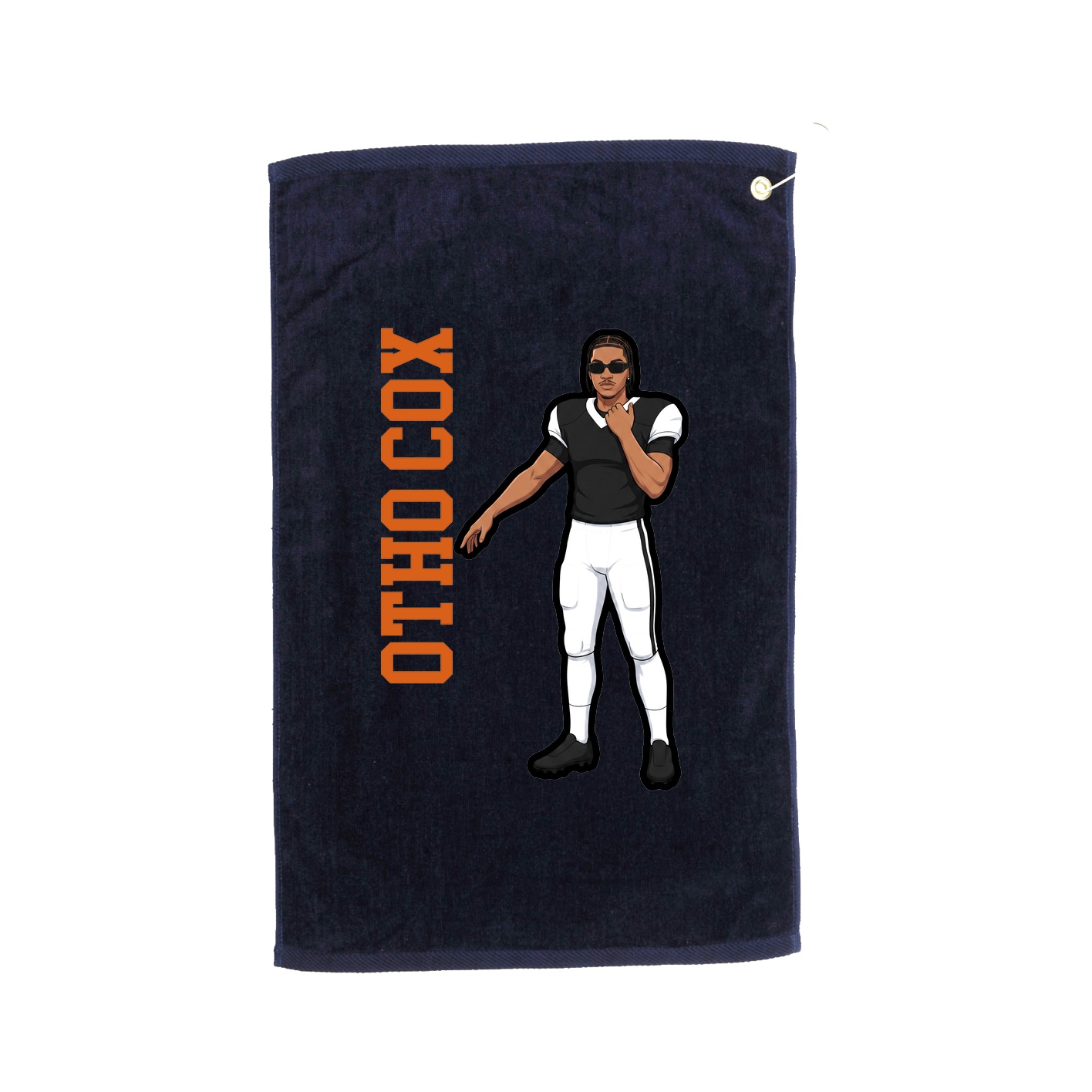 Golf Towel — Name Vertical in Navy