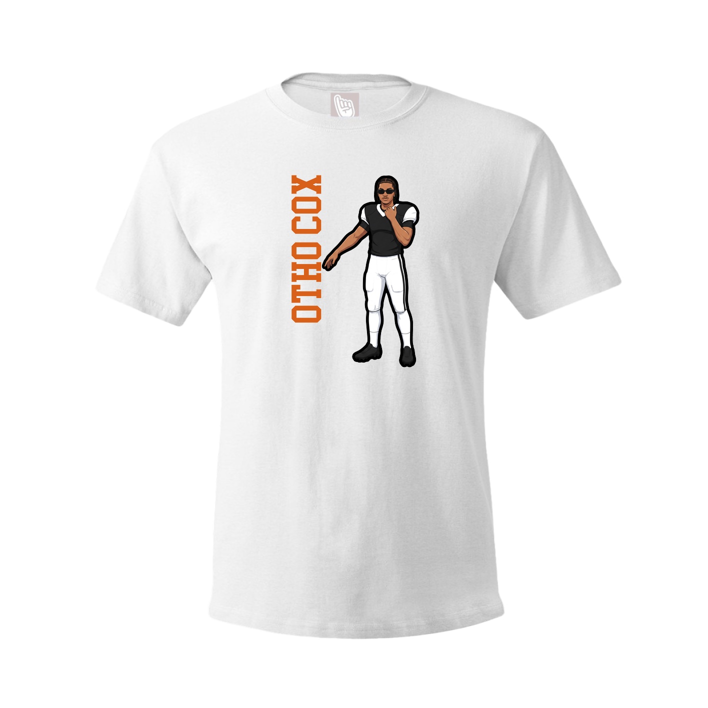 Tee — Name Vertical in White