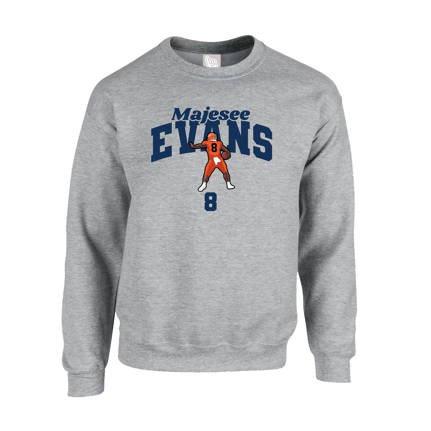 Fleece Crew — Signature Arch in Grey