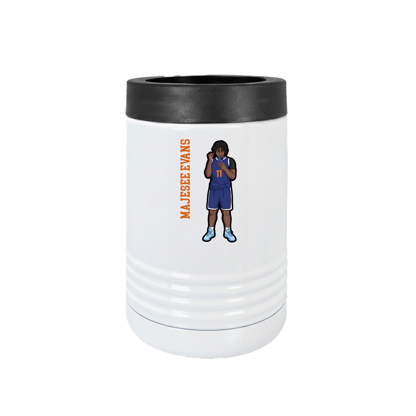 Beverage Holder — Name Vertical in White