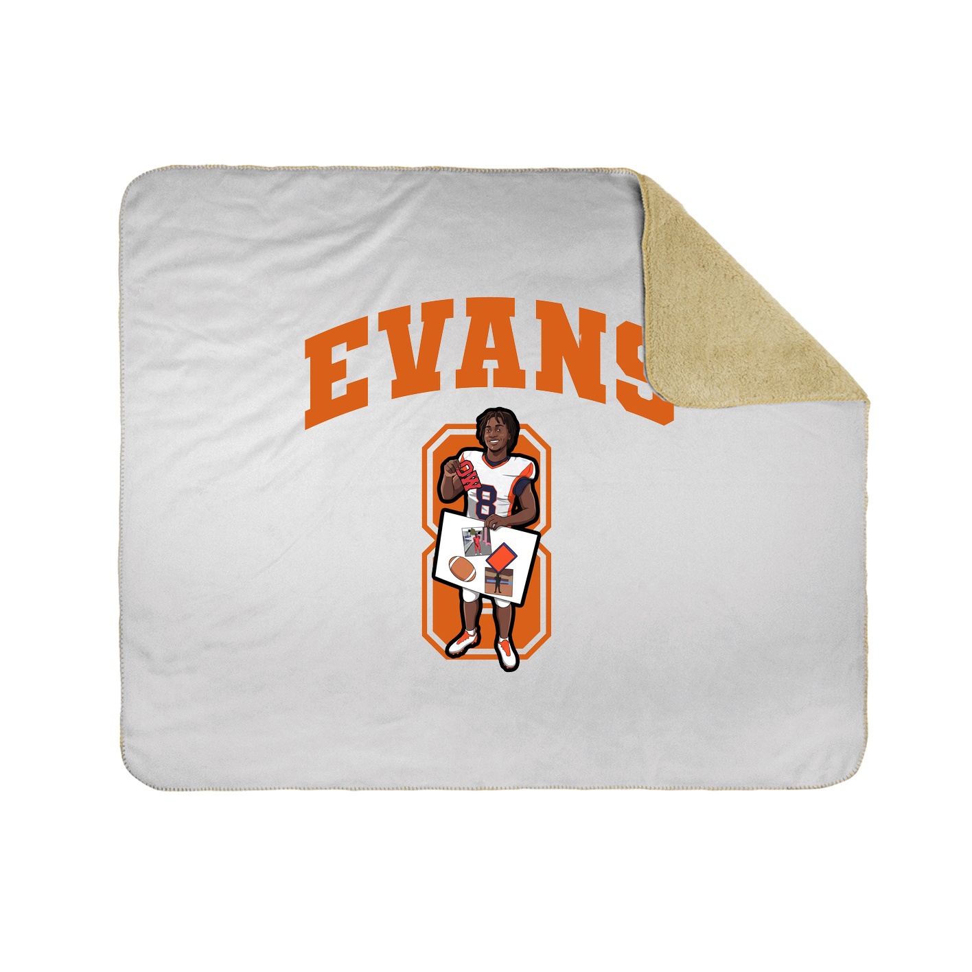 Throw Blanket — Number in White