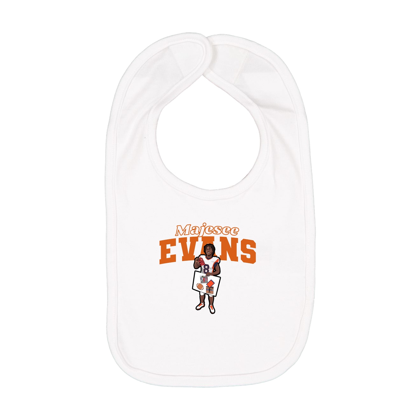 Infant Bib — Name Arch in White