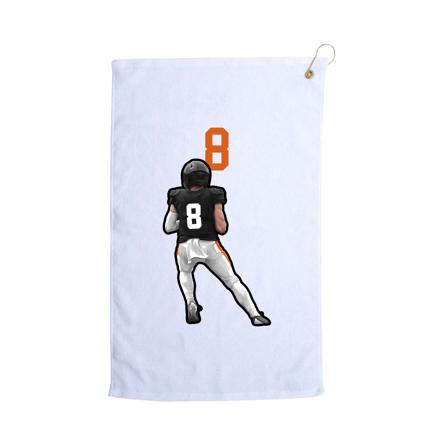 Golf Towel — Number Top in White