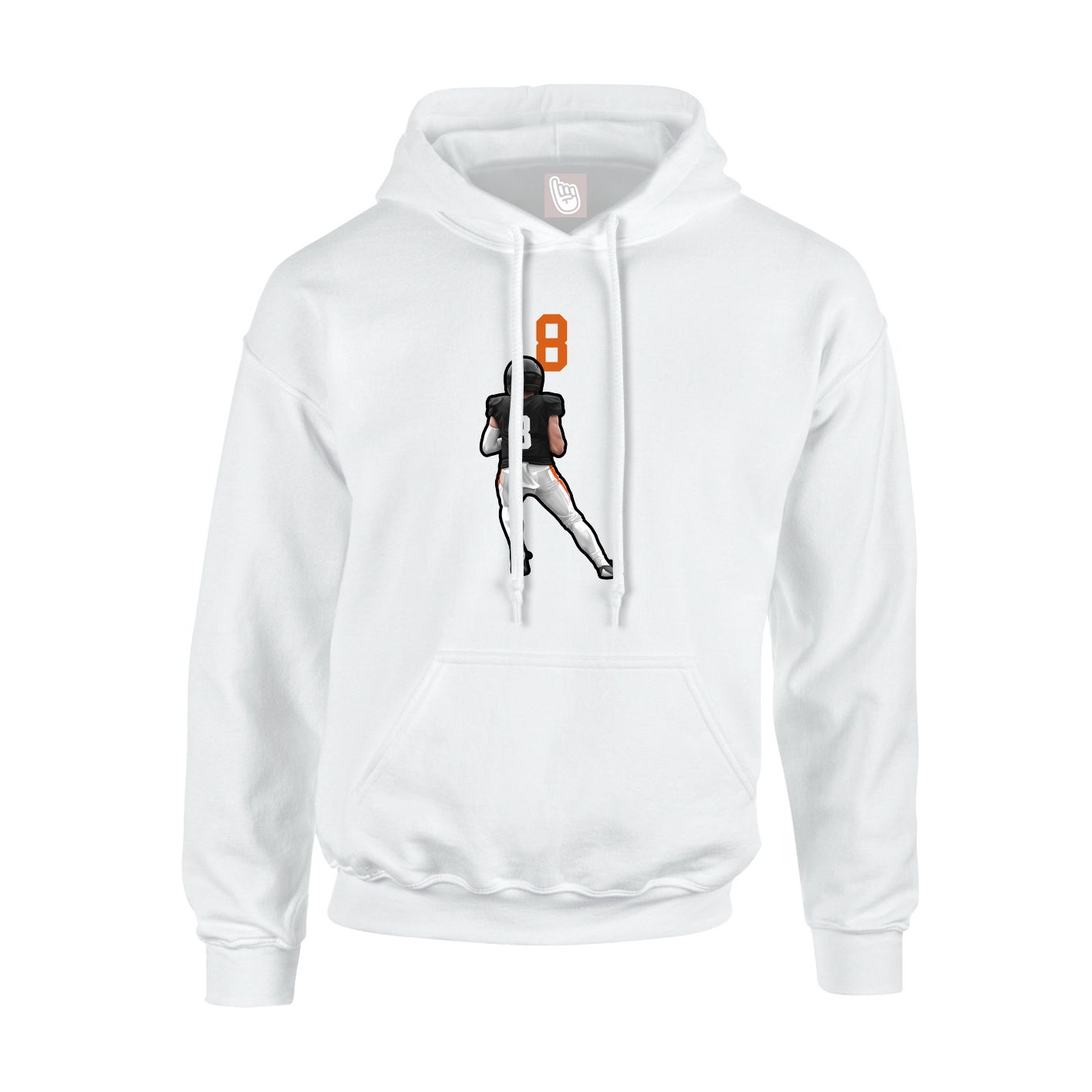 Youth Hoodie — Number Top in White