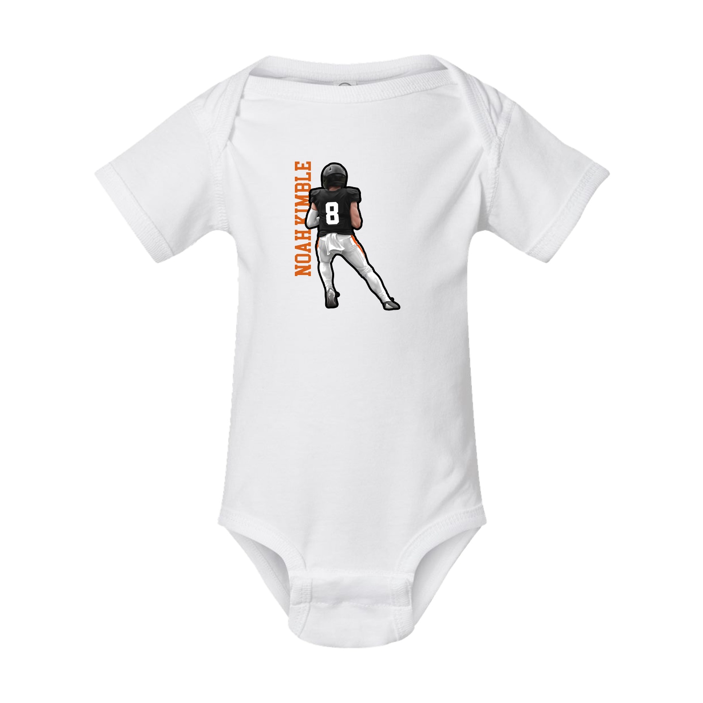Baby Onesie — Name Vertical in White