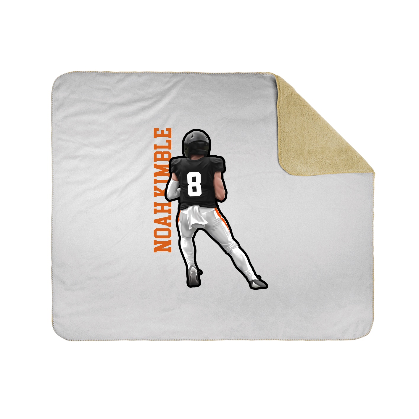 Throw Blanket — Name Vertical in White