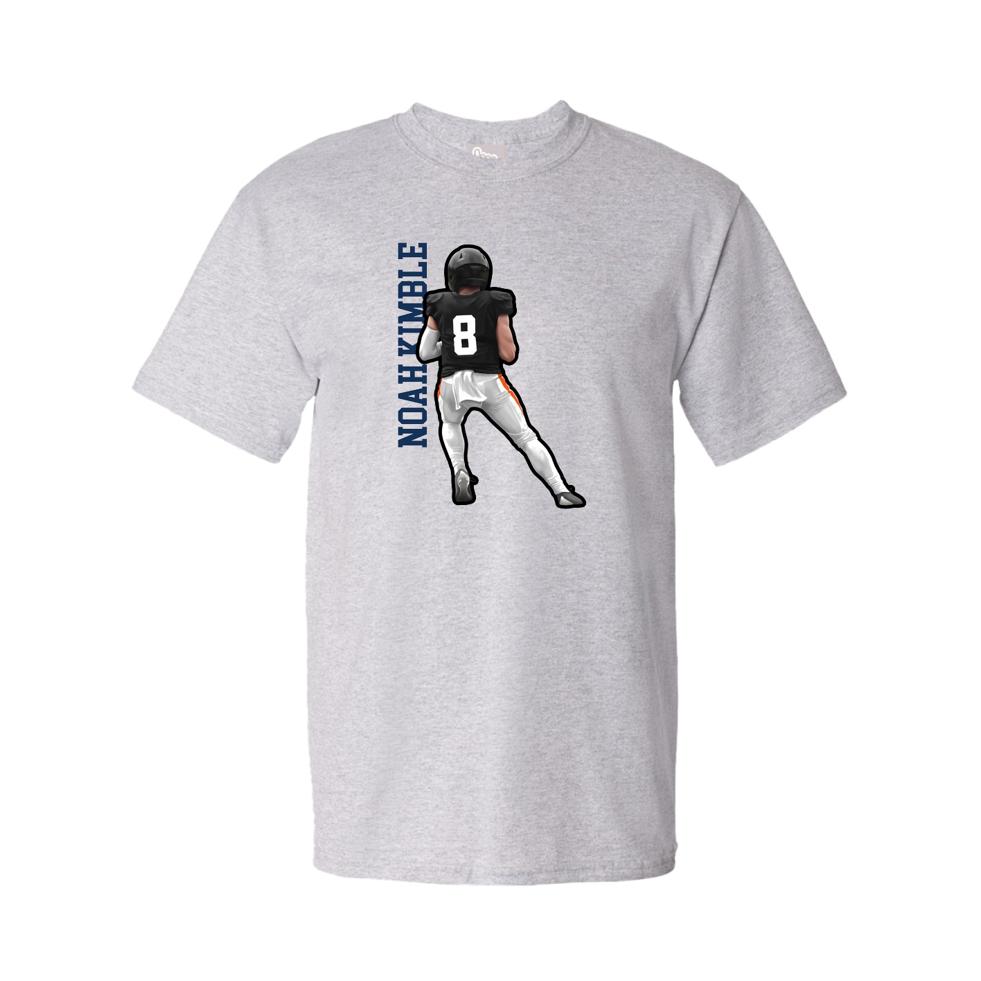 Tee — Name Vertical in Grey